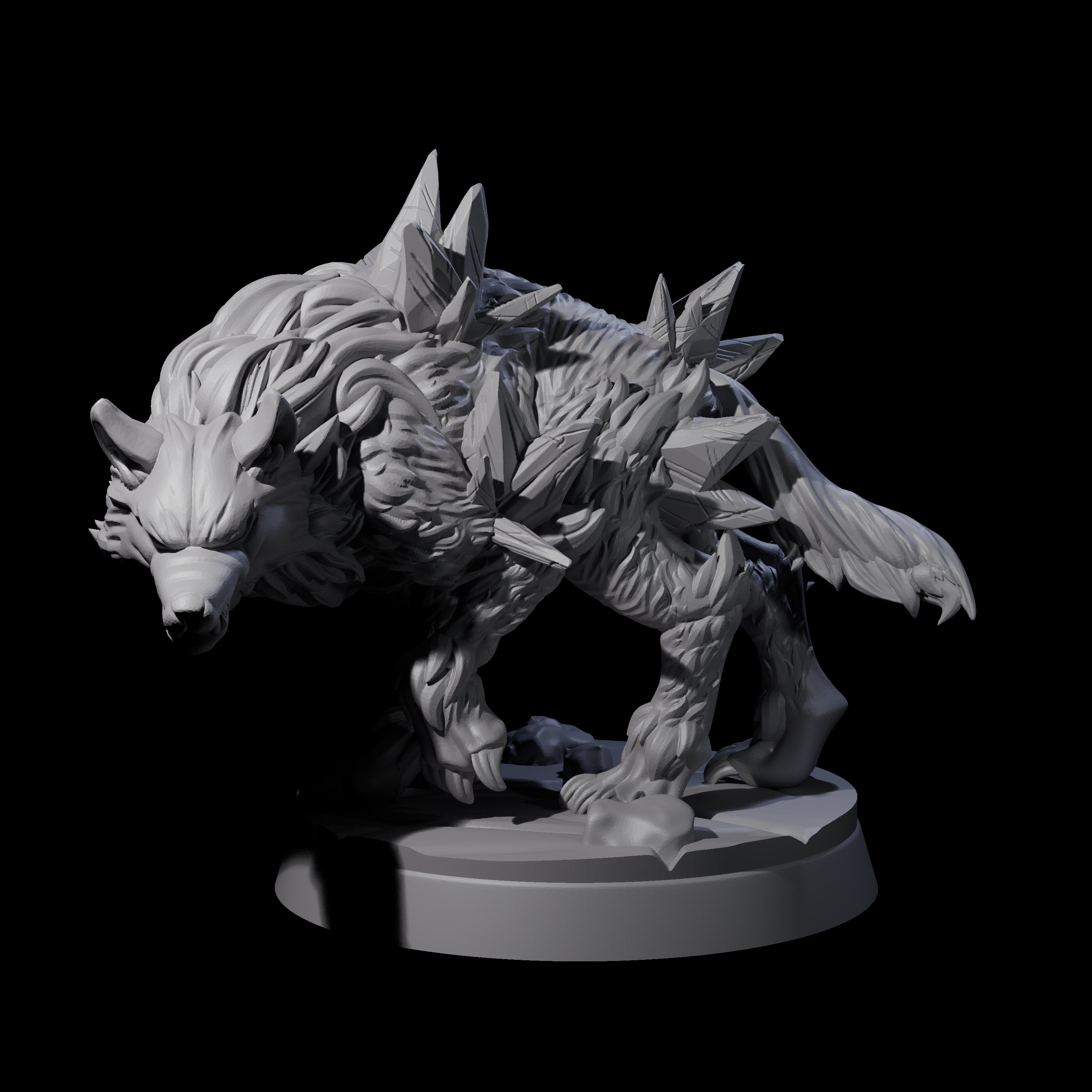 Primordial Direwolf B Miniature for Dungeons and Dragons, Pathfinder or other TTRPGs