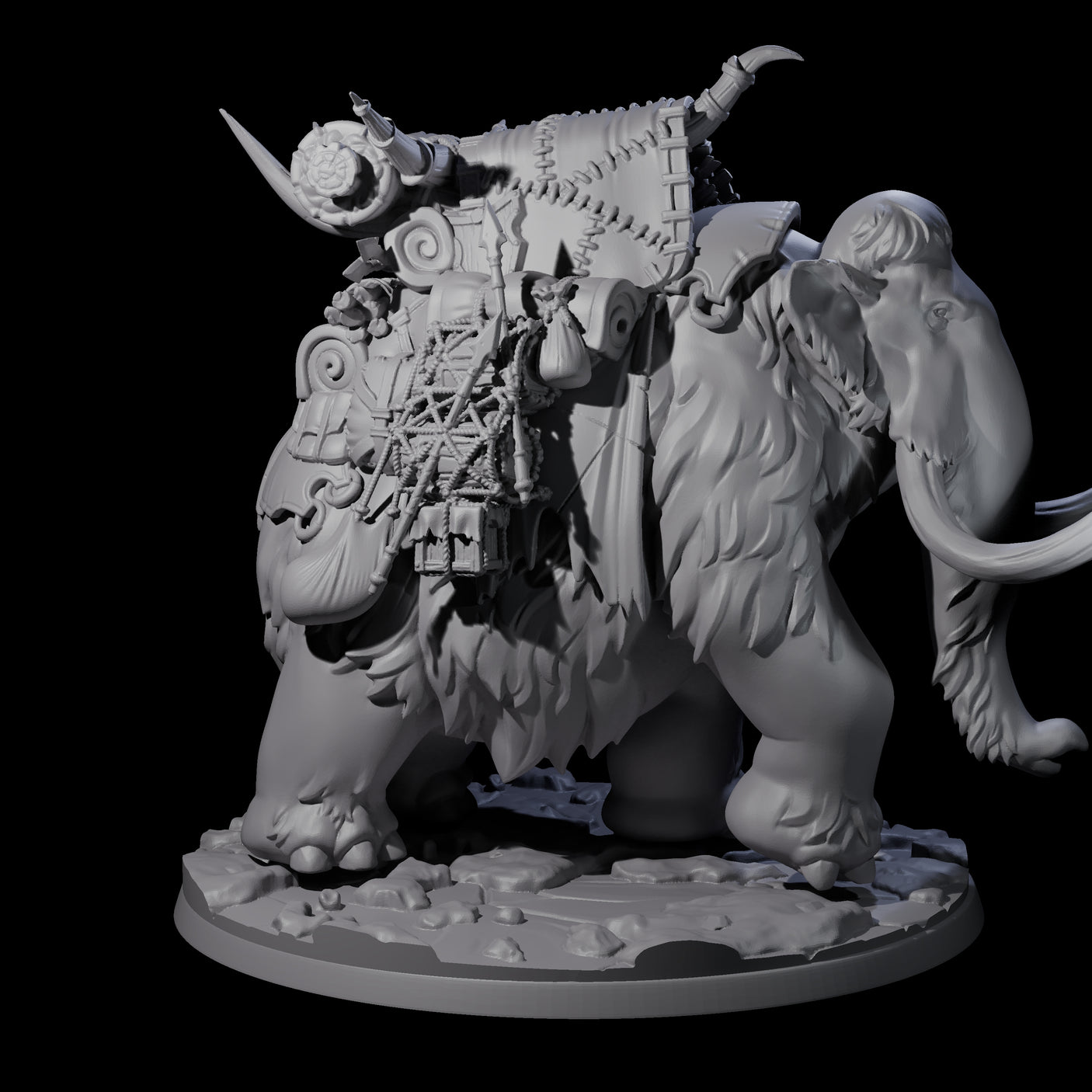 Primordial Woolly Mammoth Miniature for Dungeons and Dragons, Pathfinder or other TTRPGs