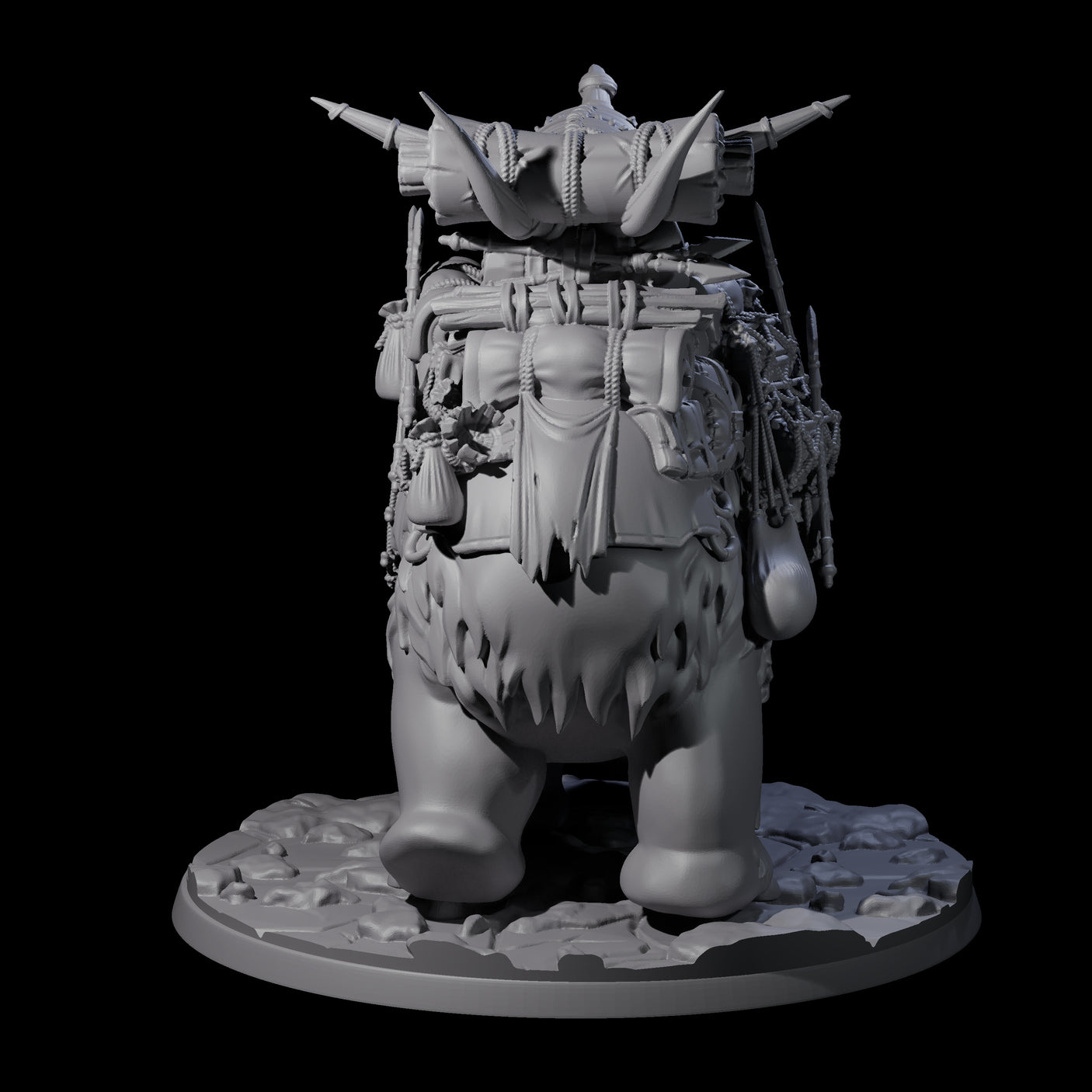 Primordial Woolly Mammoth Miniature for Dungeons and Dragons, Pathfinder or other TTRPGs