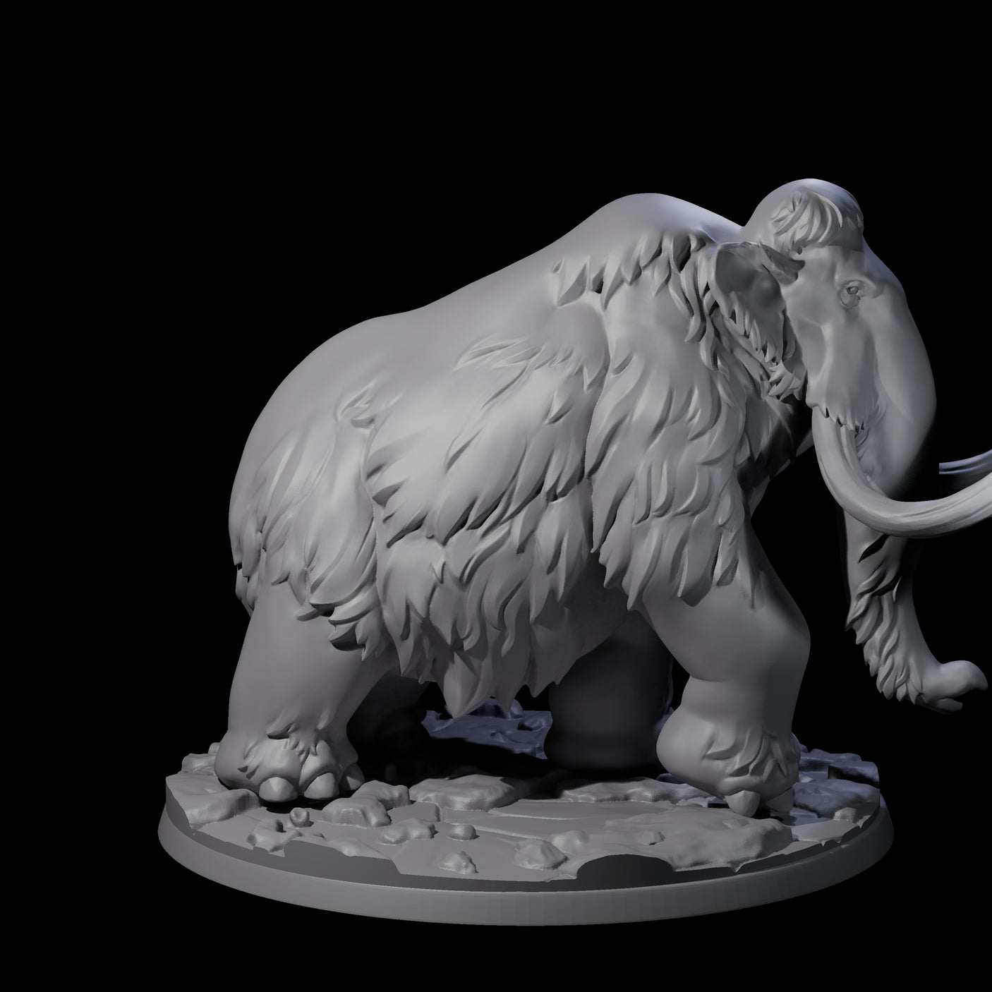 Primordial Woolly Mammoth Miniature for Dungeons and Dragons, Pathfinder or other TTRPGs