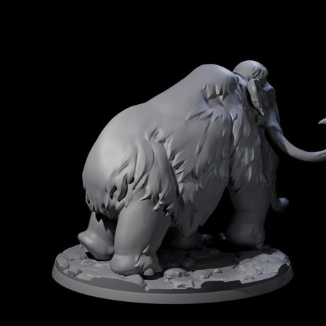 Primordial Woolly Mammoth Miniature for Dungeons and Dragons, Pathfinder or other TTRPGs