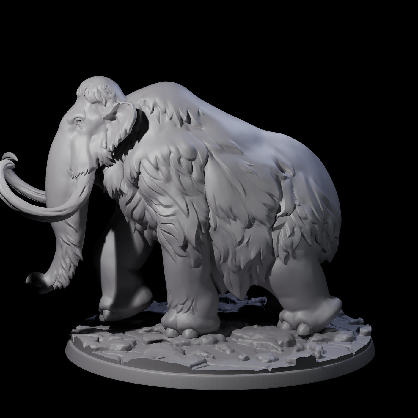 Primordial Woolly Mammoth Miniature for Dungeons and Dragons, Pathfinder or other TTRPGs
