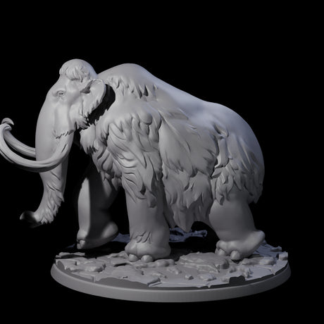 Primordial Woolly Mammoth Miniature for Dungeons and Dragons, Pathfinder or other TTRPGs