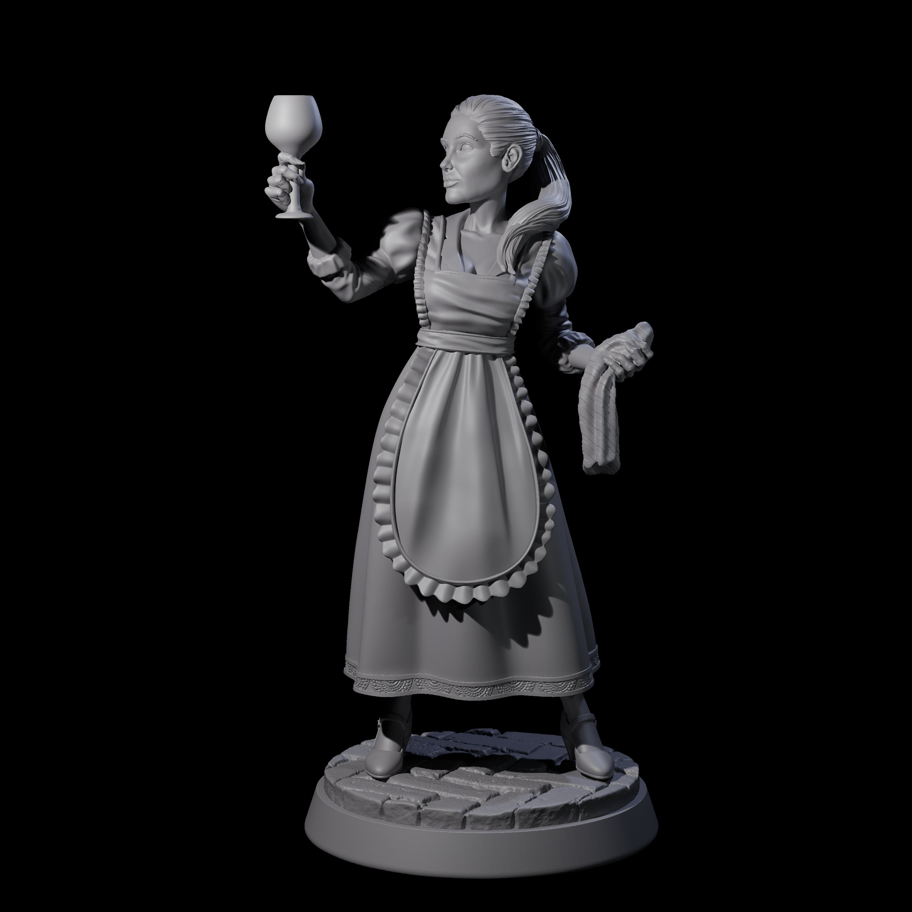 Pristine Maid Miniature for Dungeons and Dragons, Pathfinder or other TTRPGs