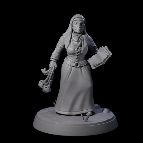 Proselytising Nun Miniature for Dungeons and Dragons, Pathfinder or other TTRPGs