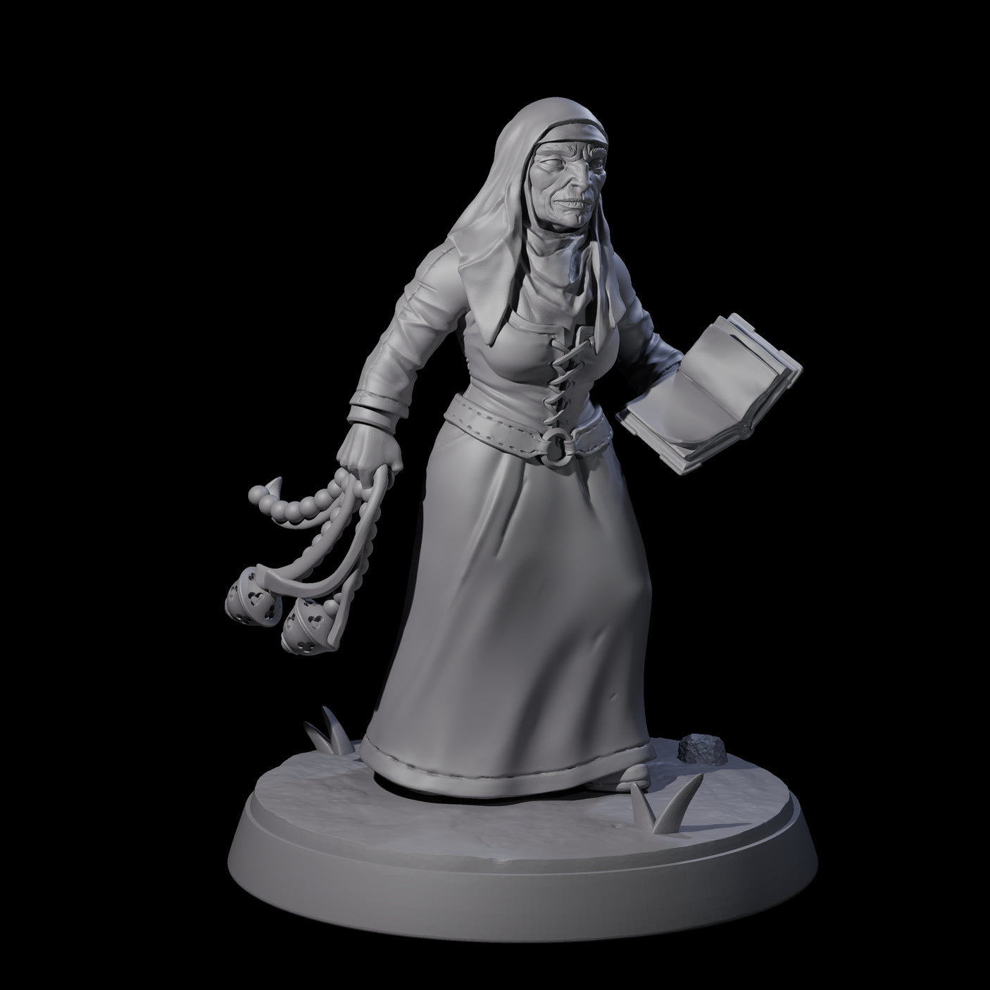 Proselytising Nun Miniature for Dungeons and Dragons, Pathfinder or other TTRPGs