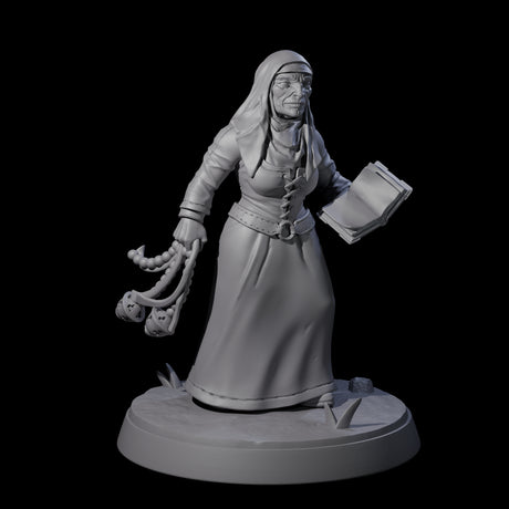 Proselytising Nun Miniature for Dungeons and Dragons, Pathfinder or other TTRPGs