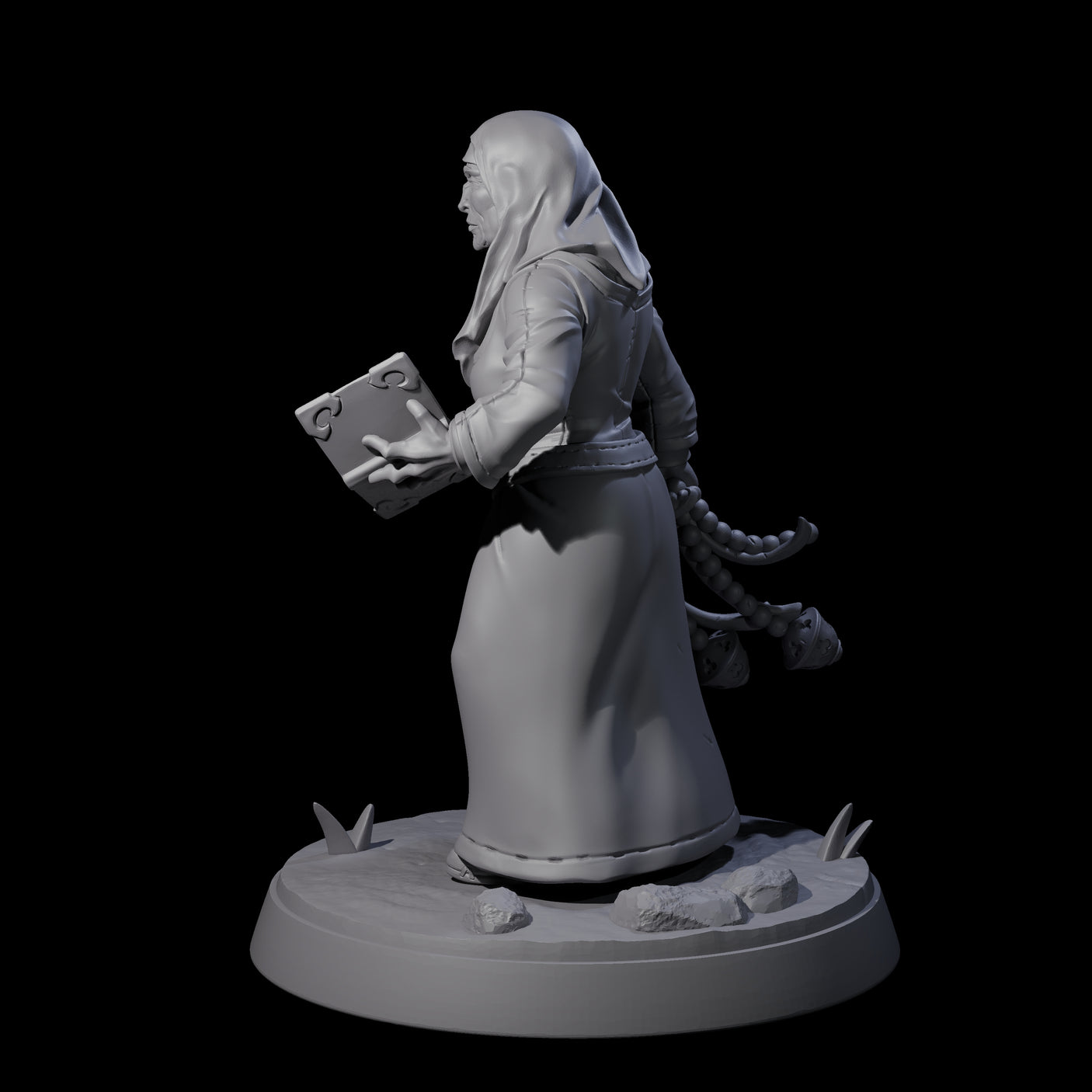 Proselytising Nun Miniature for Dungeons and Dragons, Pathfinder or other TTRPGs