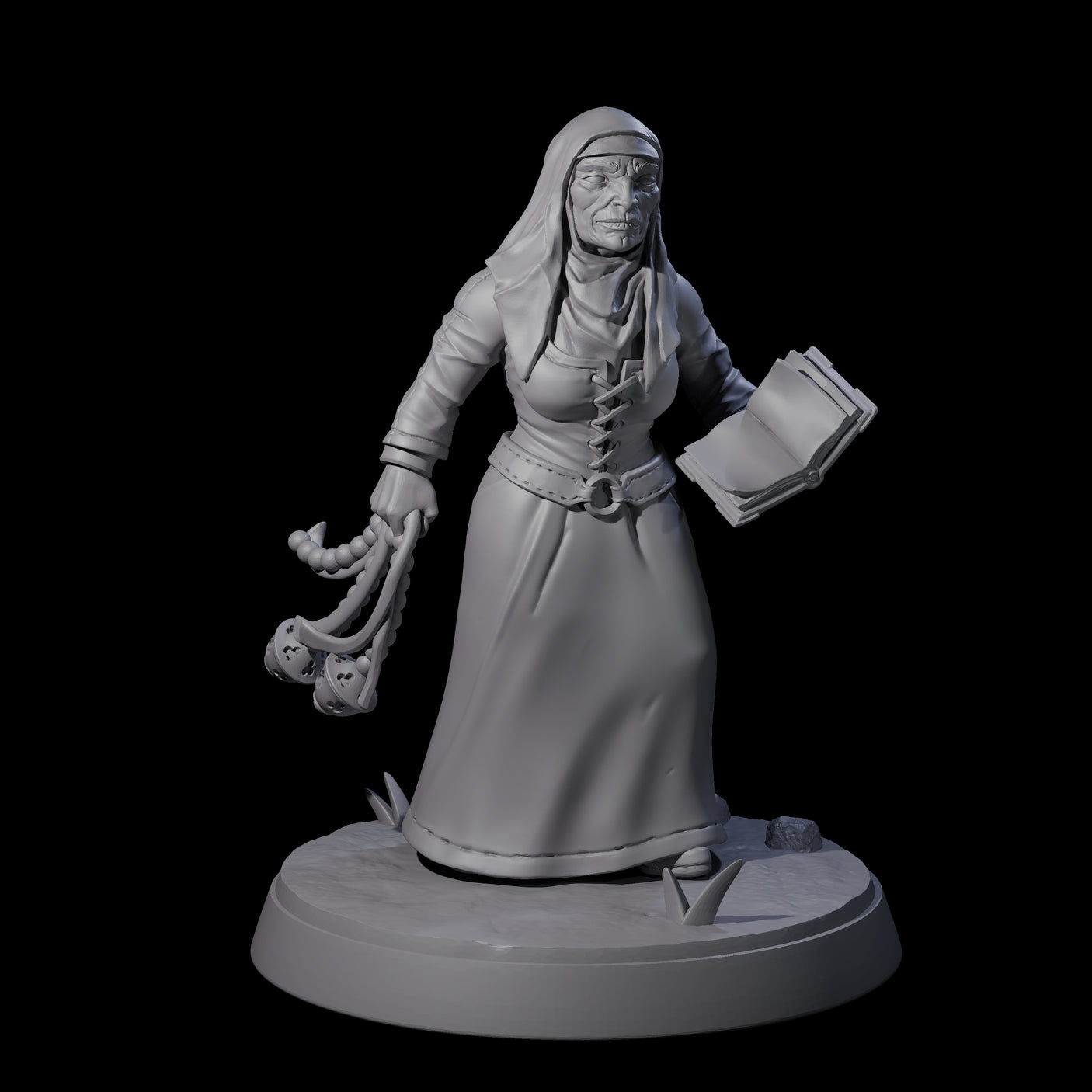 Proselytising Nun Miniature for Dungeons and Dragons, Pathfinder or other TTRPGs