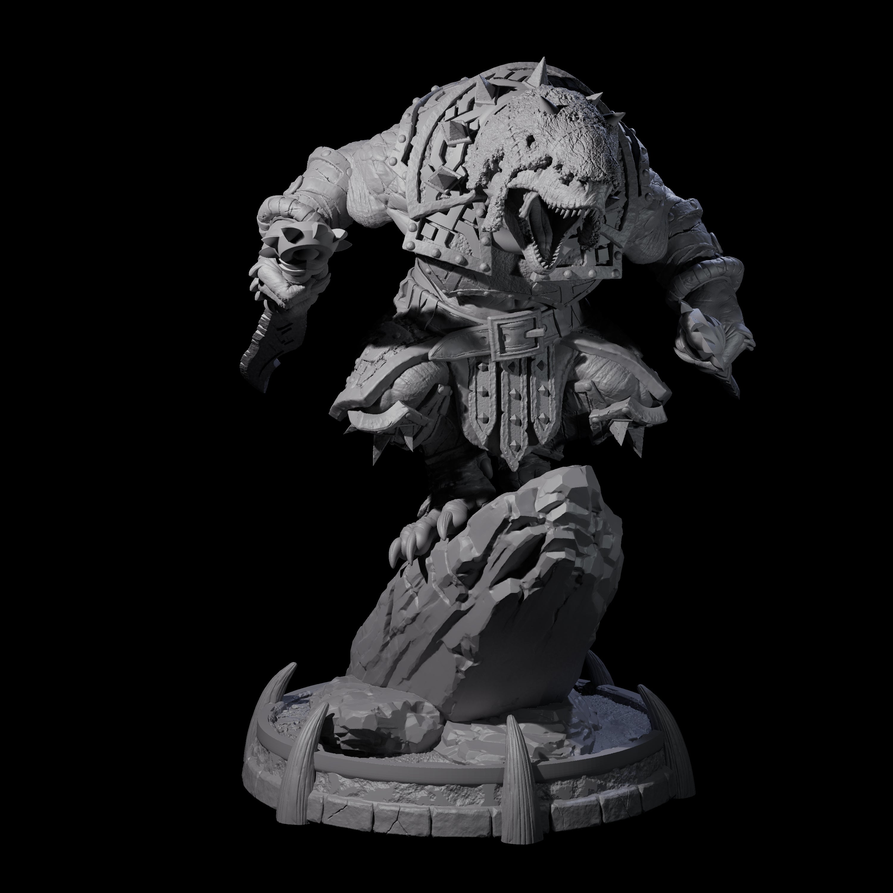 Protective Saurian Warrior A Miniature for Dungeons and Dragons, Pathfinder or other TTRPGs