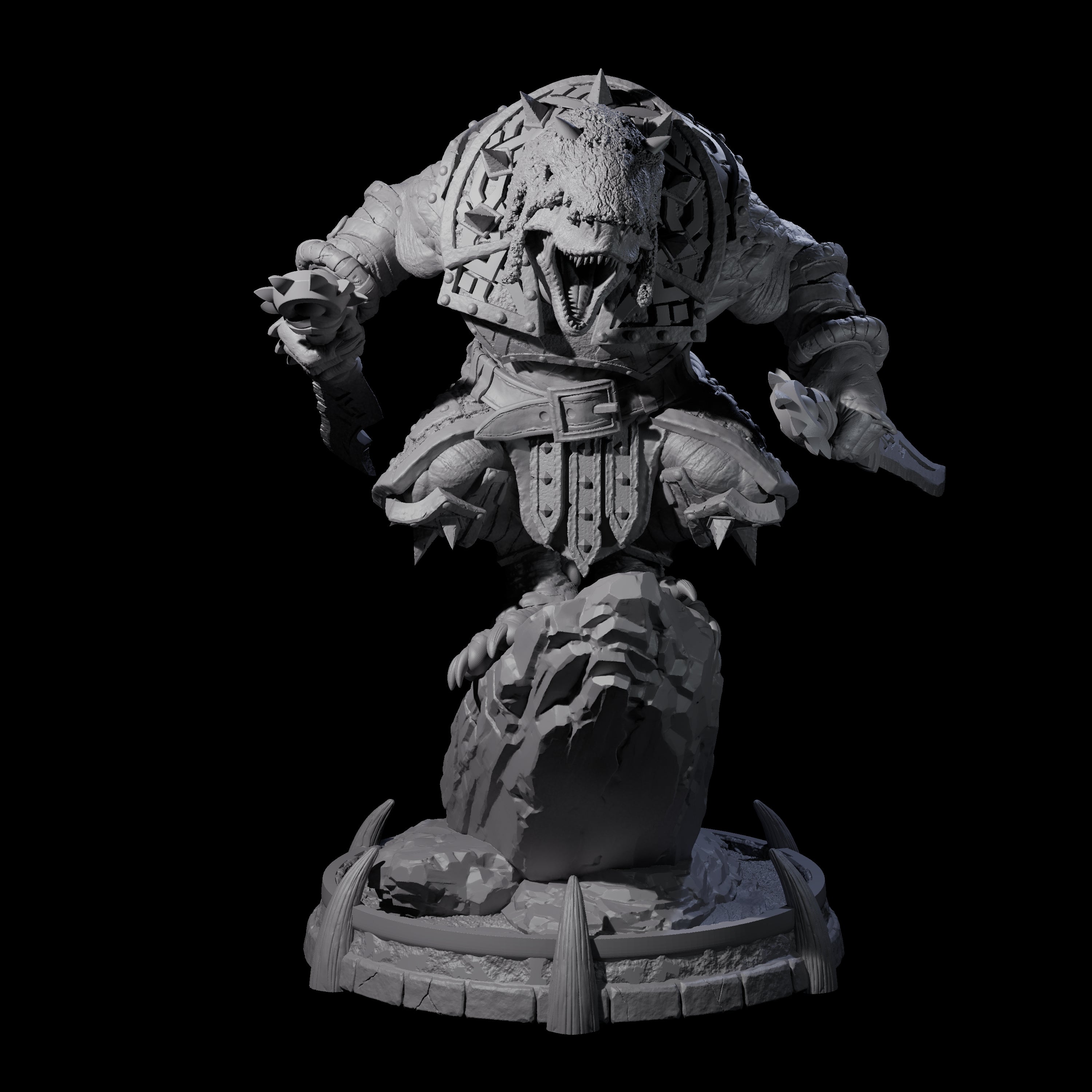Protective Saurian Warrior A Miniature for Dungeons and Dragons, Pathfinder or other TTRPGs