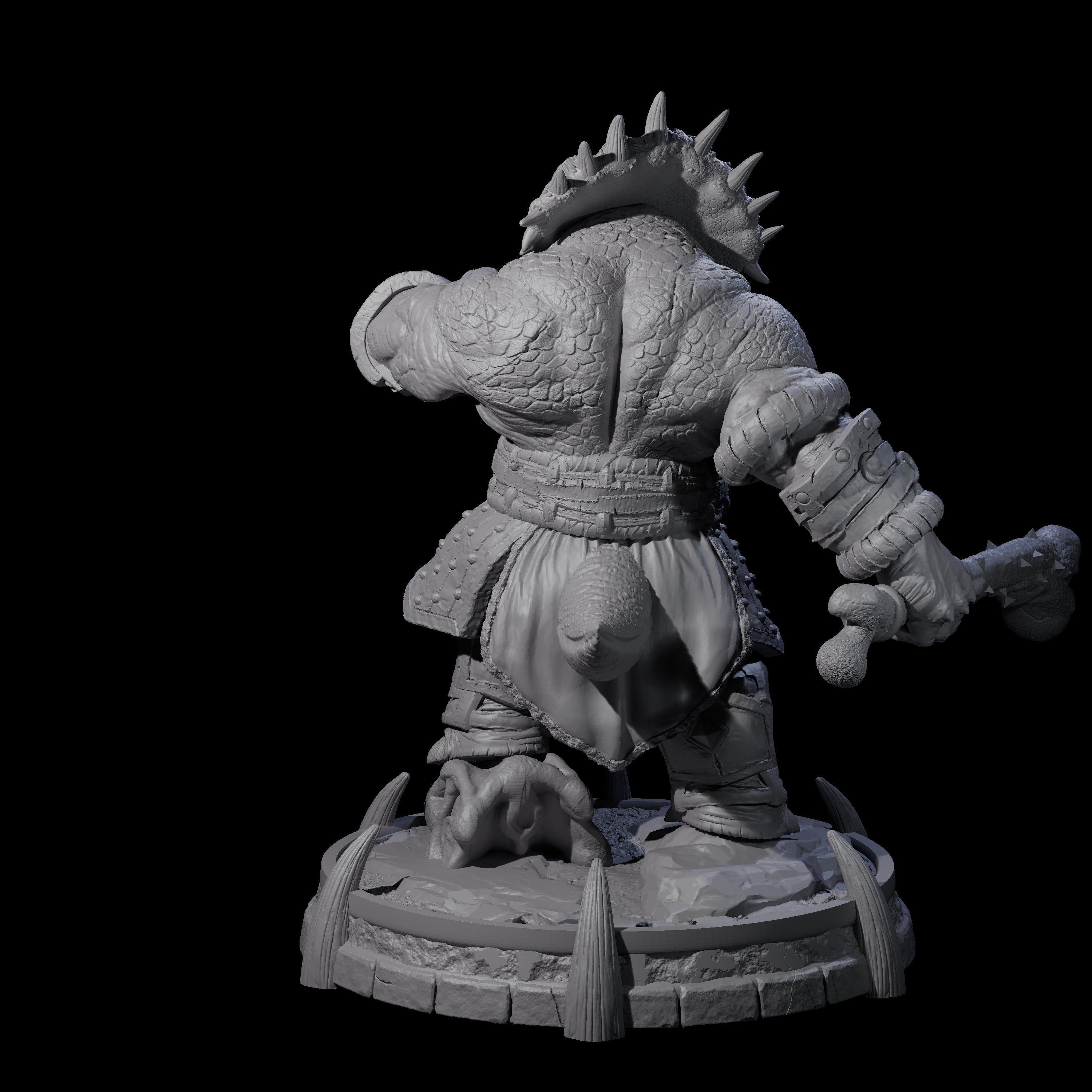 Protective Saurian Warrior C Miniature for Dungeons and Dragons, Pathfinder or other TTRPGs