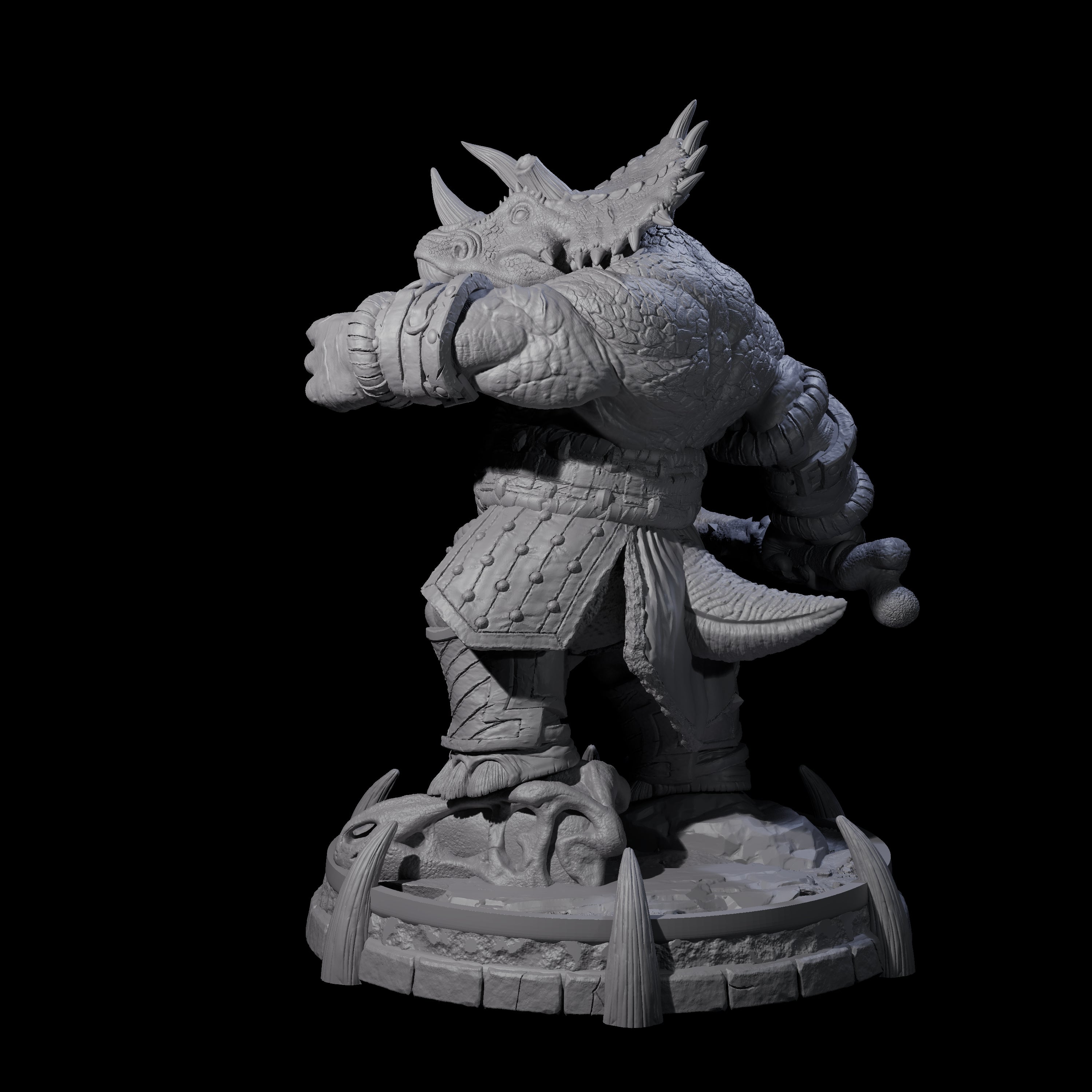 Protective Saurian Warrior C Miniature for Dungeons and Dragons, Pathfinder or other TTRPGs