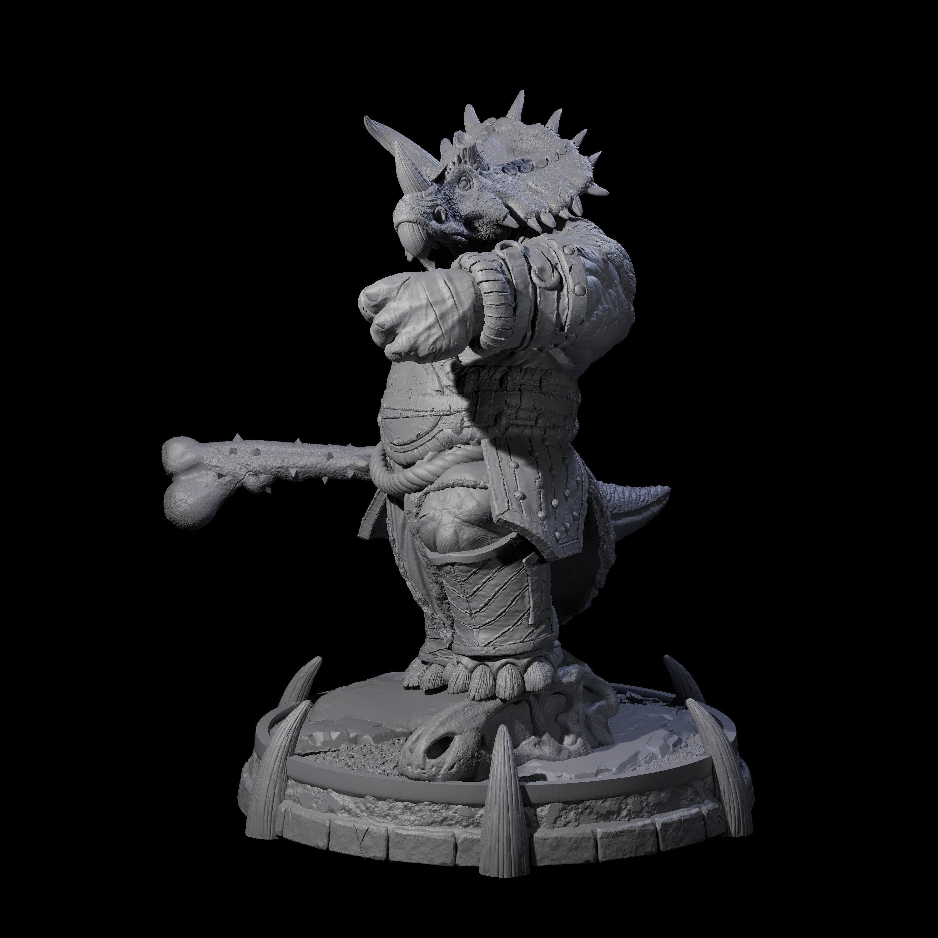 Protective Saurian Warrior C Miniature for Dungeons and Dragons, Pathfinder or other TTRPGs