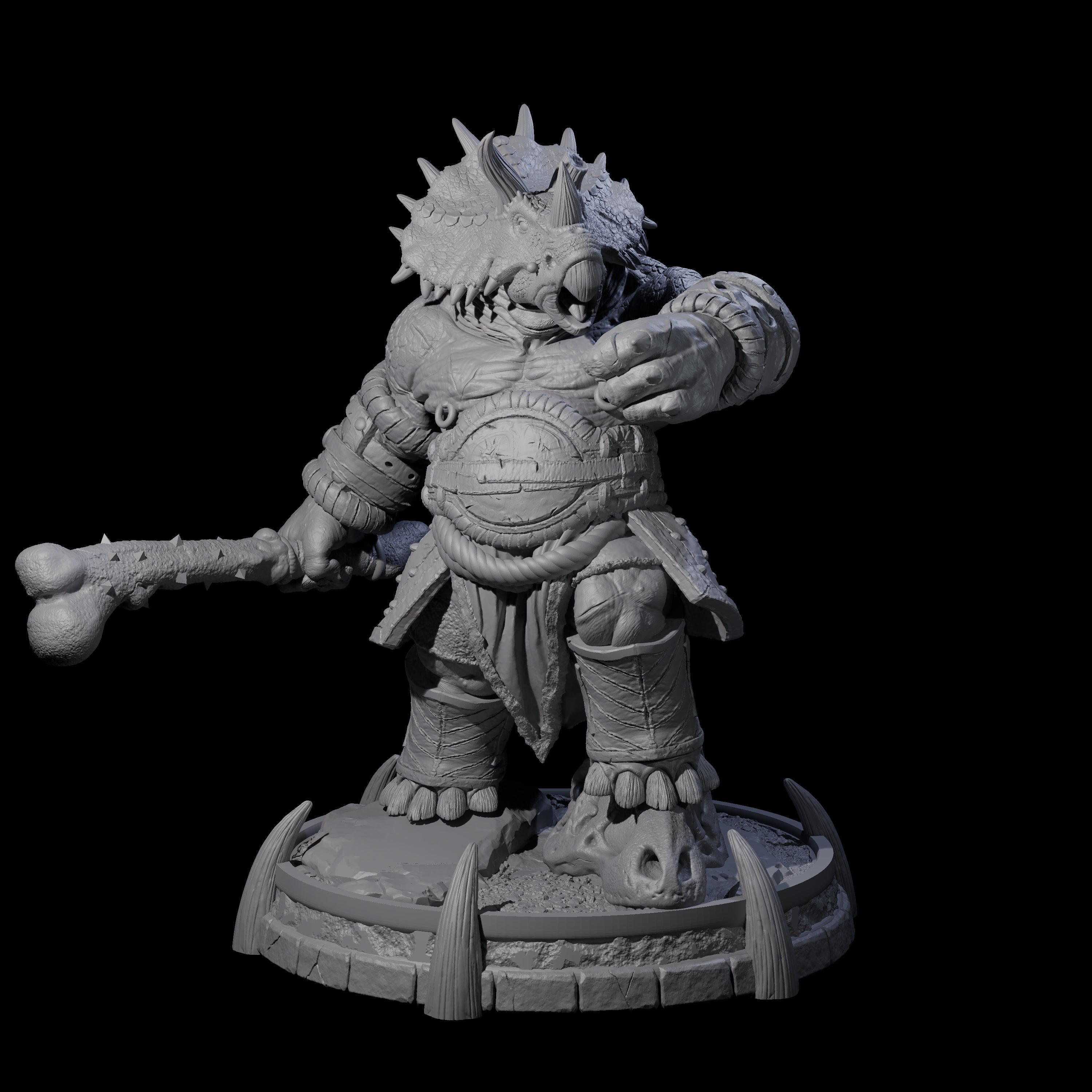 Protective Saurian Warrior C Miniature for Dungeons and Dragons, Pathfinder or other TTRPGs