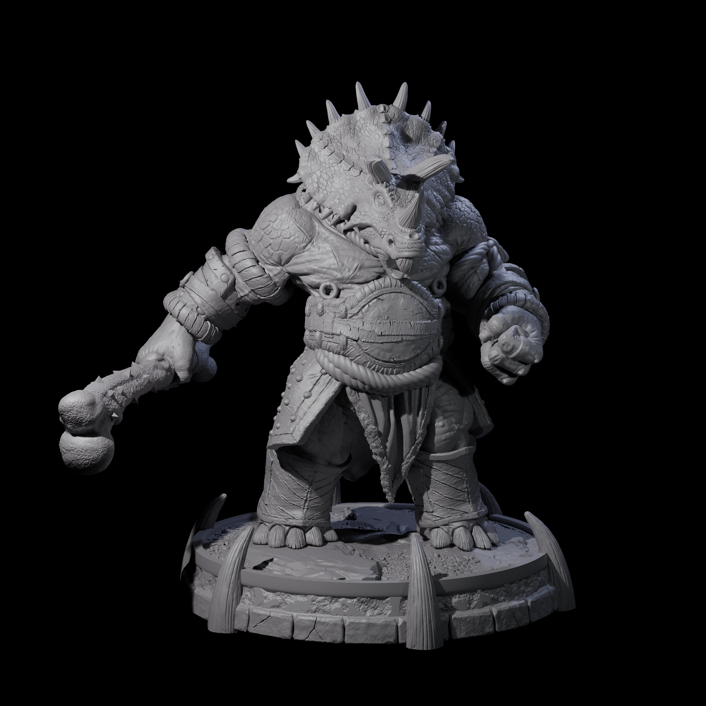 Protective Saurian Warrior D Miniature for Dungeons and Dragons, Pathfinder or other TTRPGs