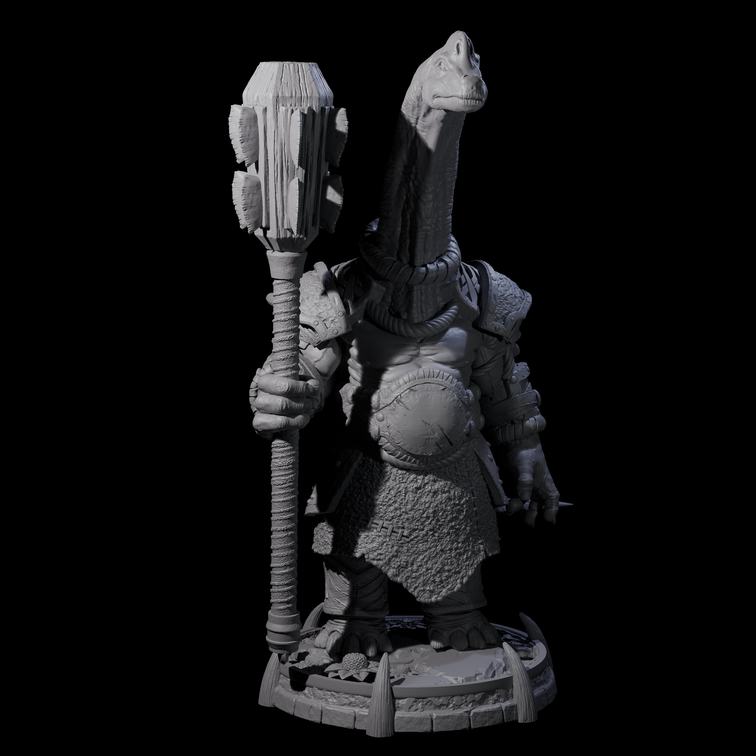 Protective Saurian Warrior E Miniature for Dungeons and Dragons, Pathfinder or other TTRPGs