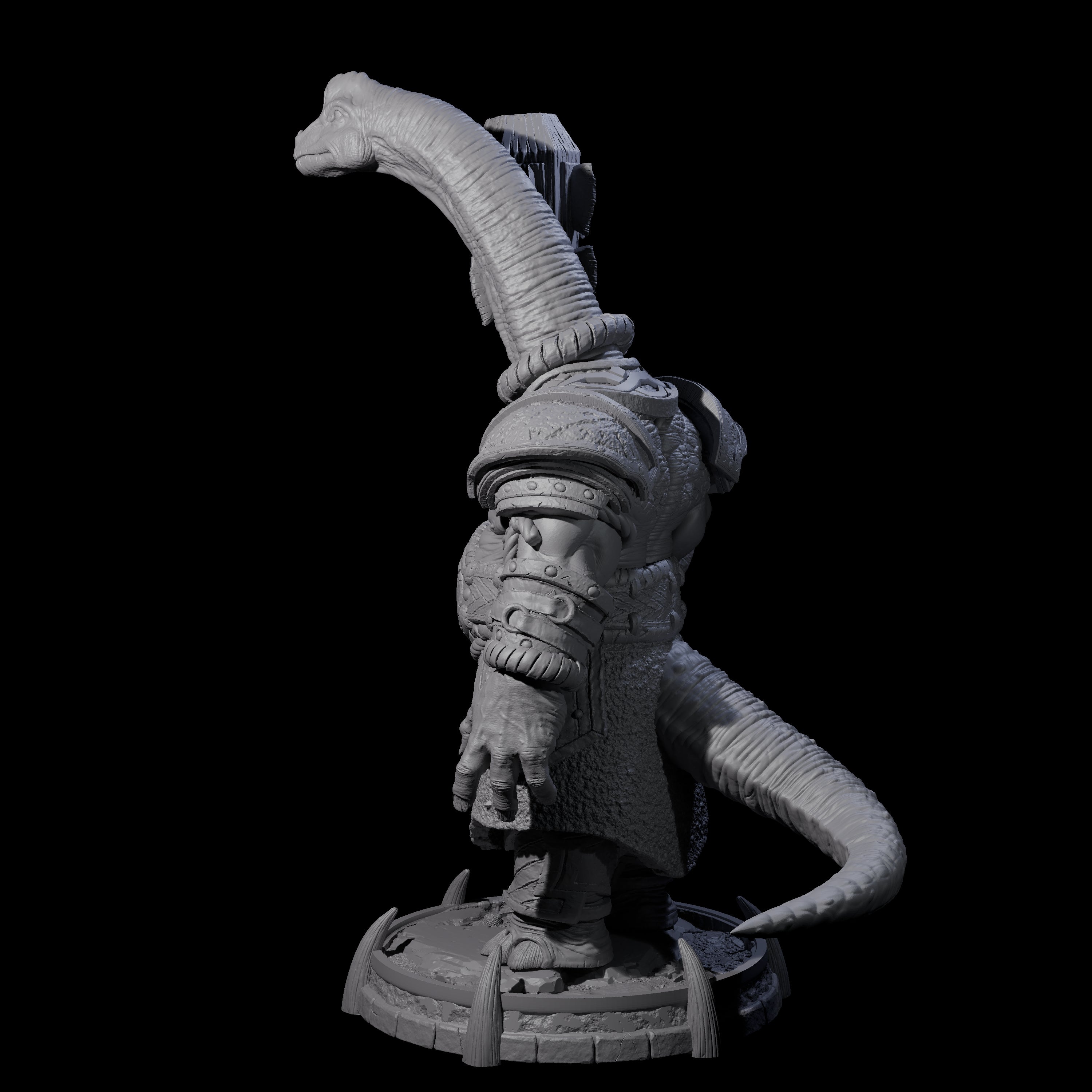 Protective Saurian Warrior E Miniature for Dungeons and Dragons, Pathfinder or other TTRPGs