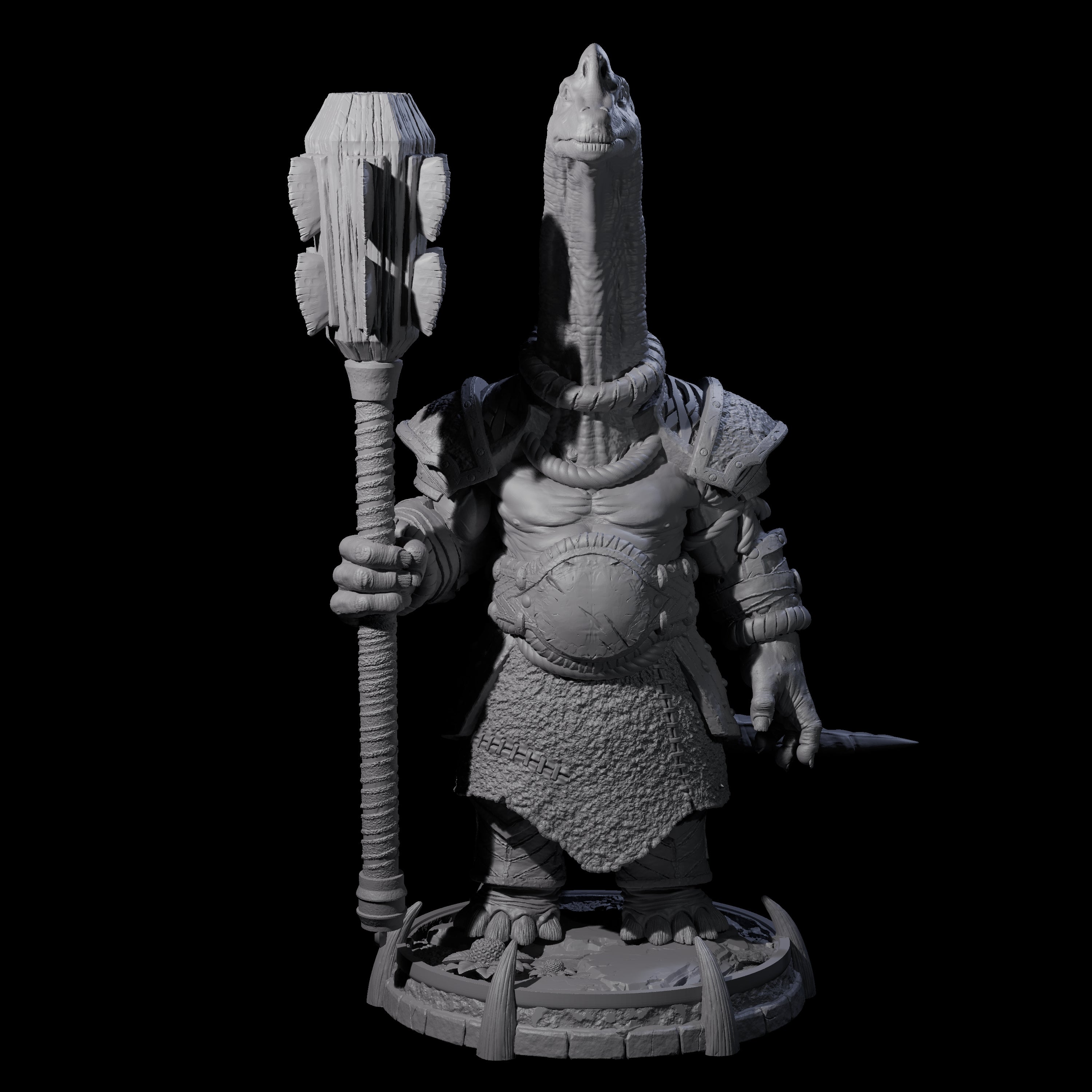 Protective Saurian Warrior E Miniature for Dungeons and Dragons, Pathfinder or other TTRPGs