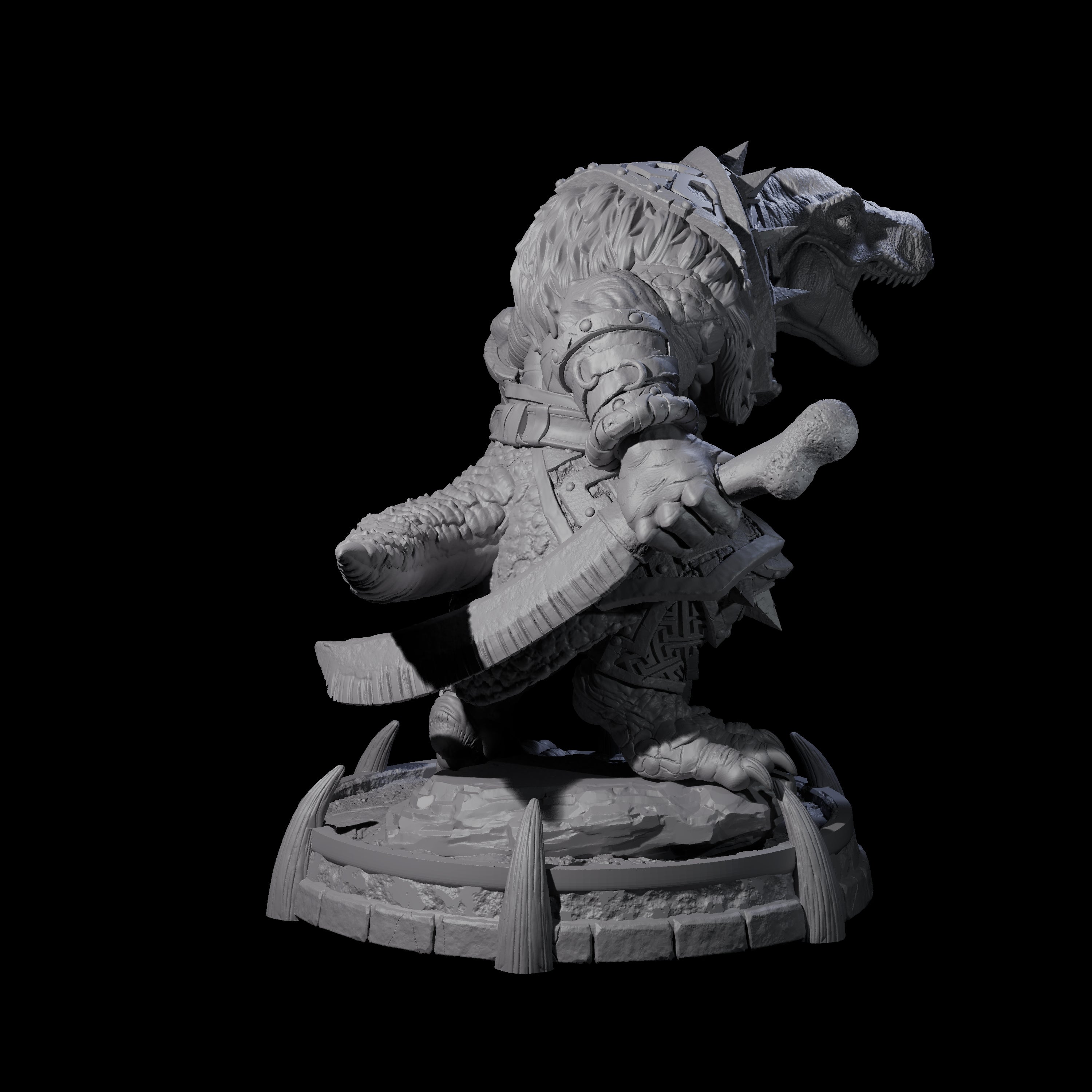 Protective Saurian Warrior F Miniature for Dungeons and Dragons, Pathfinder or other TTRPGs