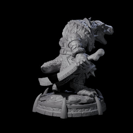 Protective Saurian Warrior F Miniature for Dungeons and Dragons, Pathfinder or other TTRPGs