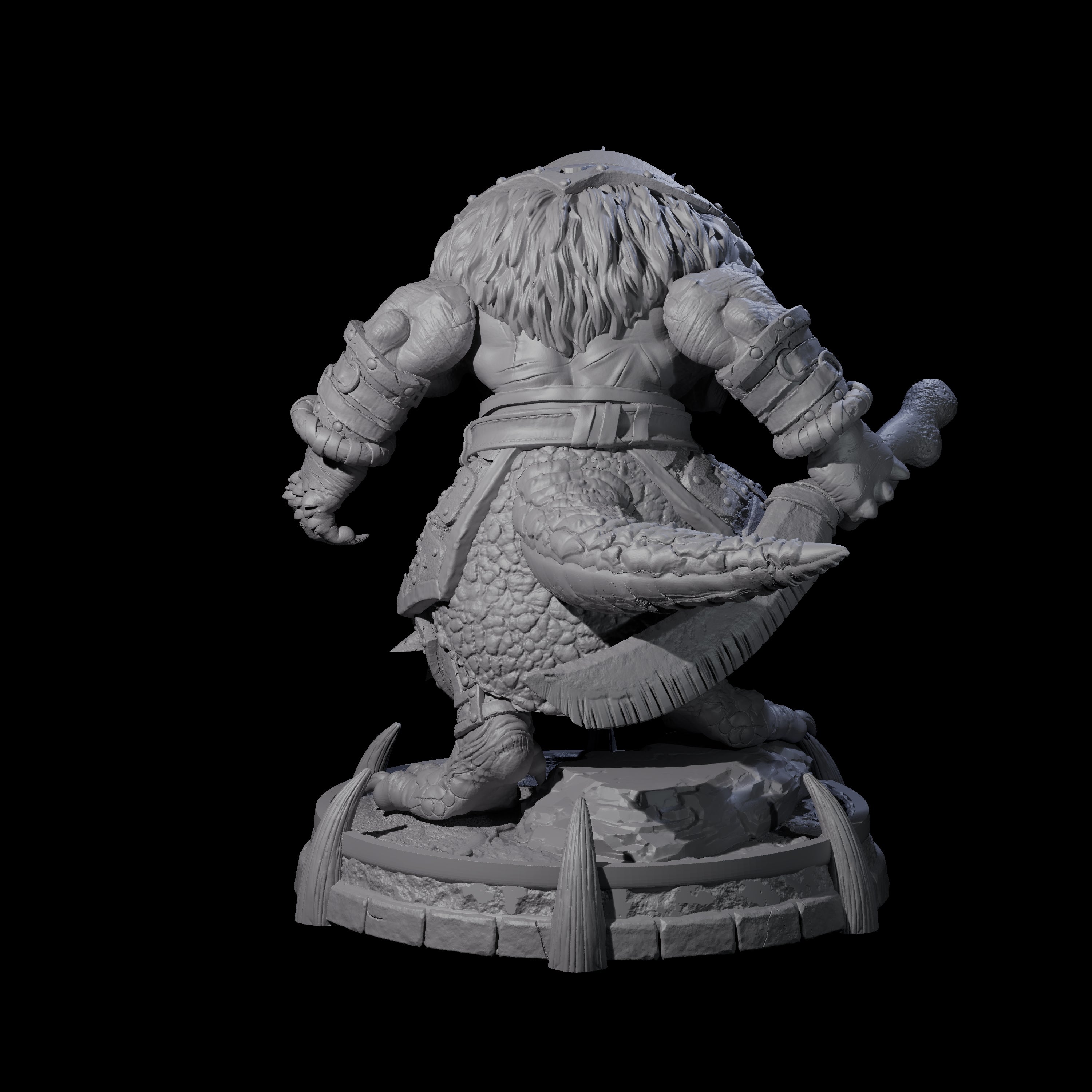 Protective Saurian Warrior F Miniature for Dungeons and Dragons, Pathfinder or other TTRPGs