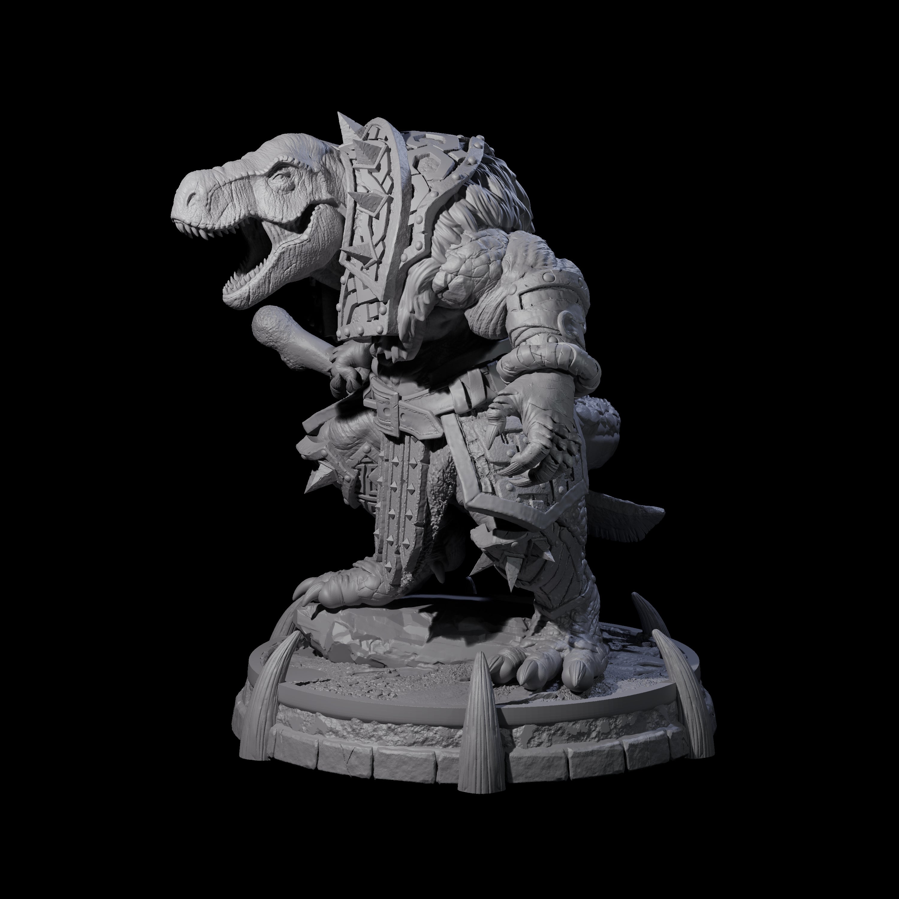 Protective Saurian Warrior F Miniature for Dungeons and Dragons, Pathfinder or other TTRPGs