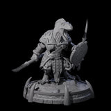 Protective Saurian Warrior G Miniature for Dungeons and Dragons, Pathfinder or other TTRPGs