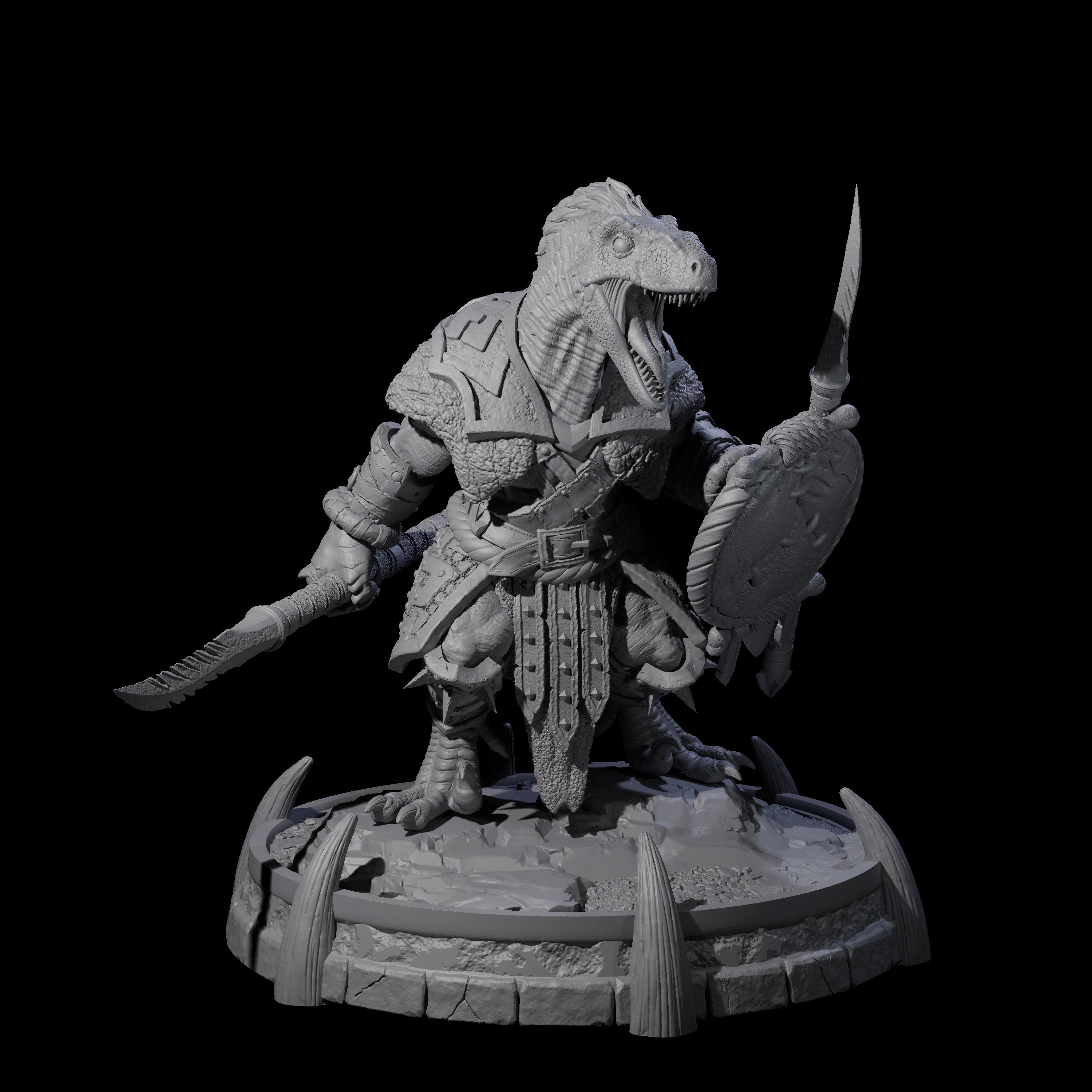 Protective Saurian Warrior G Miniature for Dungeons and Dragons, Pathfinder or other TTRPGs