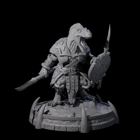 Protective Saurian Warrior G Miniature for Dungeons and Dragons, Pathfinder or other TTRPGs