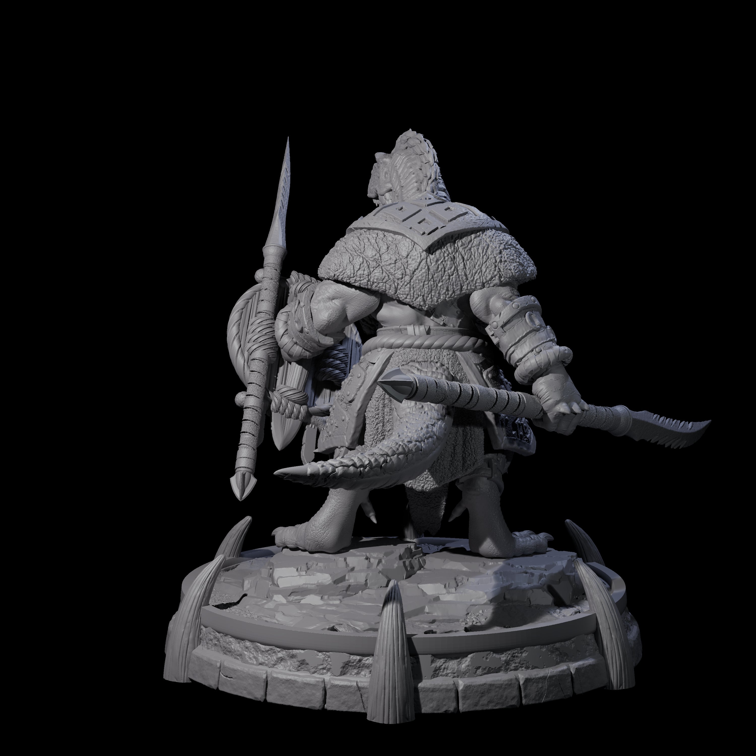 Protective Saurian Warrior G Miniature for Dungeons and Dragons, Pathfinder or other TTRPGs