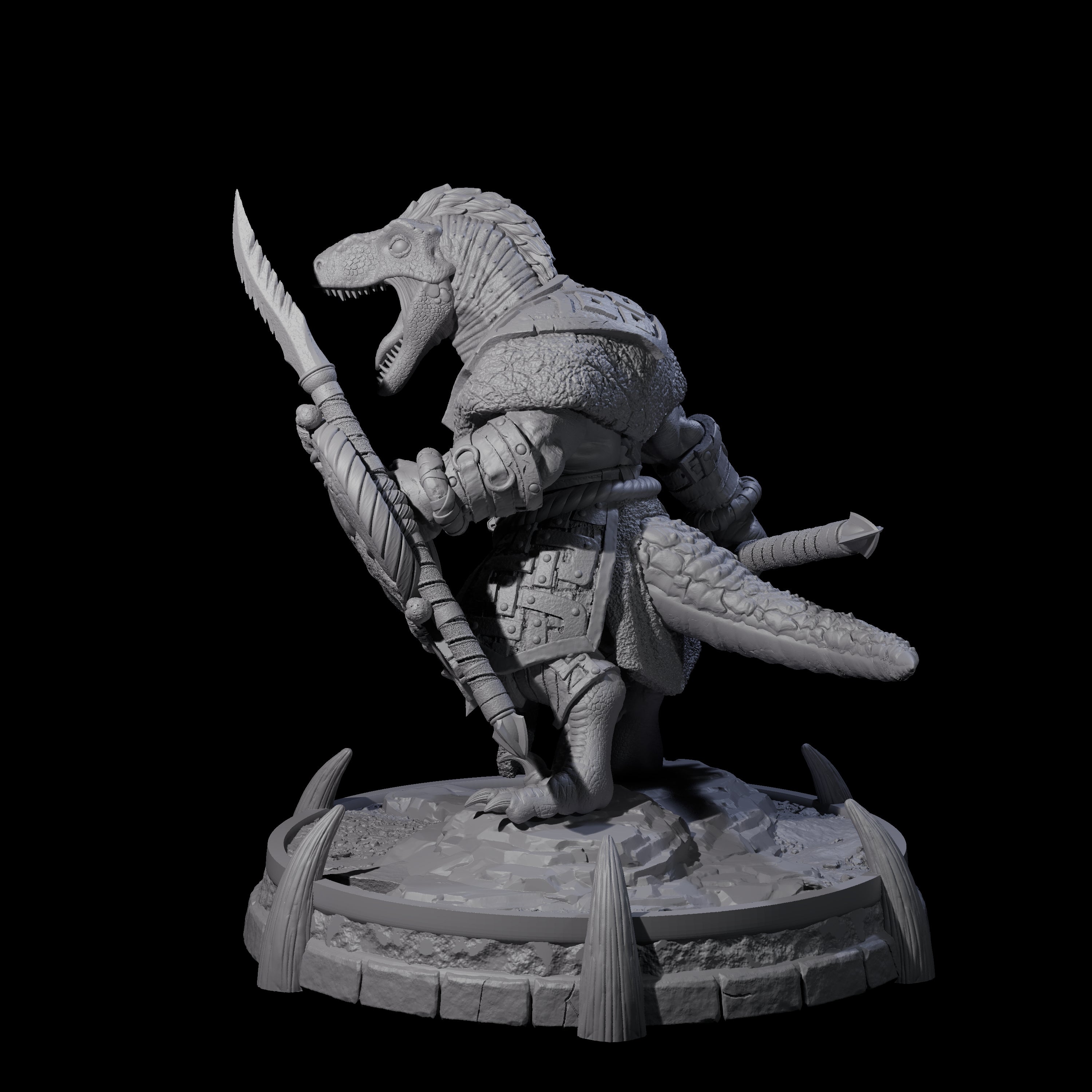Protective Saurian Warrior G Miniature for Dungeons and Dragons, Pathfinder or other TTRPGs