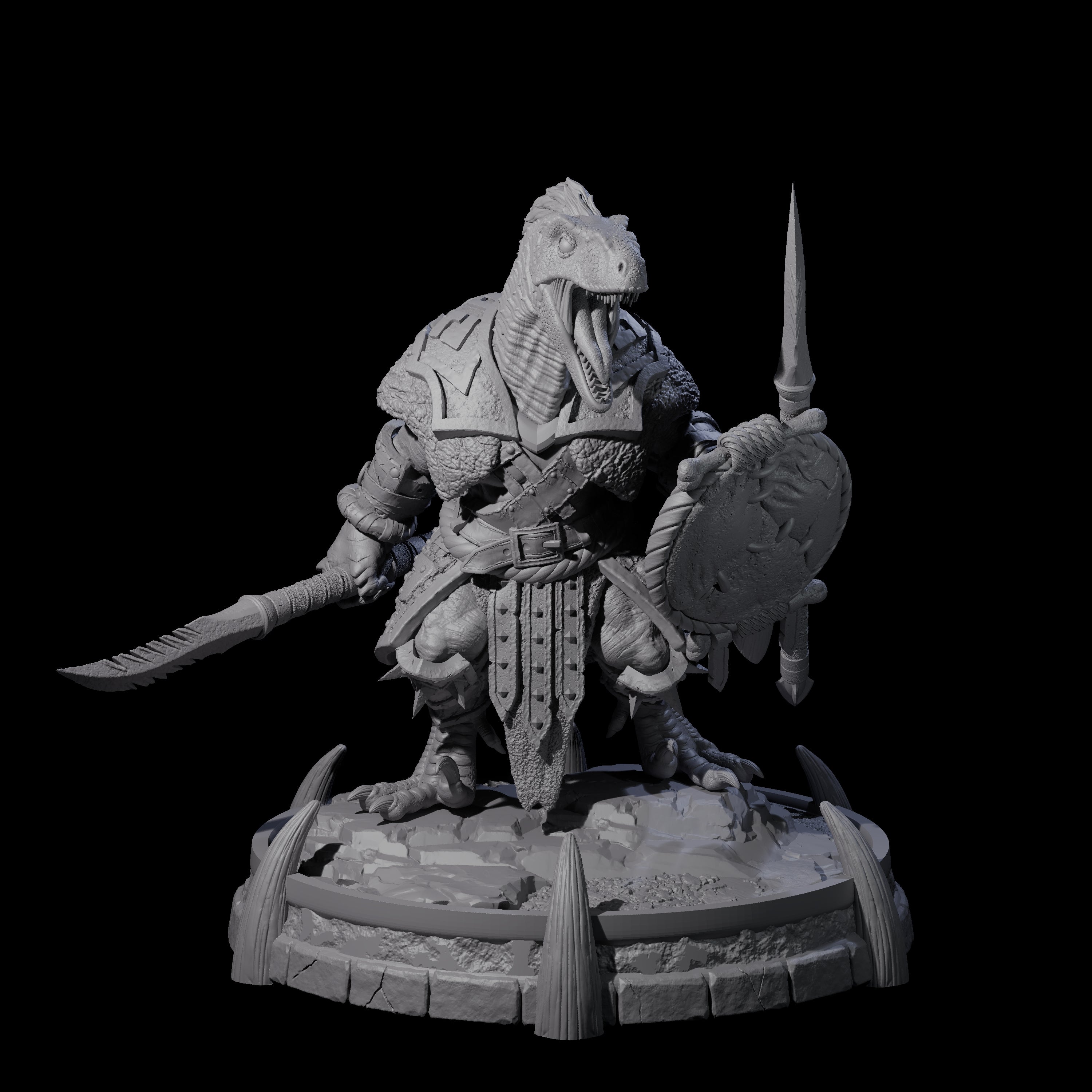 Protective Saurian Warrior G Miniature for Dungeons and Dragons, Pathfinder or other TTRPGs
