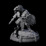 Protective Saurian Warrior H Miniature for Dungeons and Dragons, Pathfinder or other TTRPGs