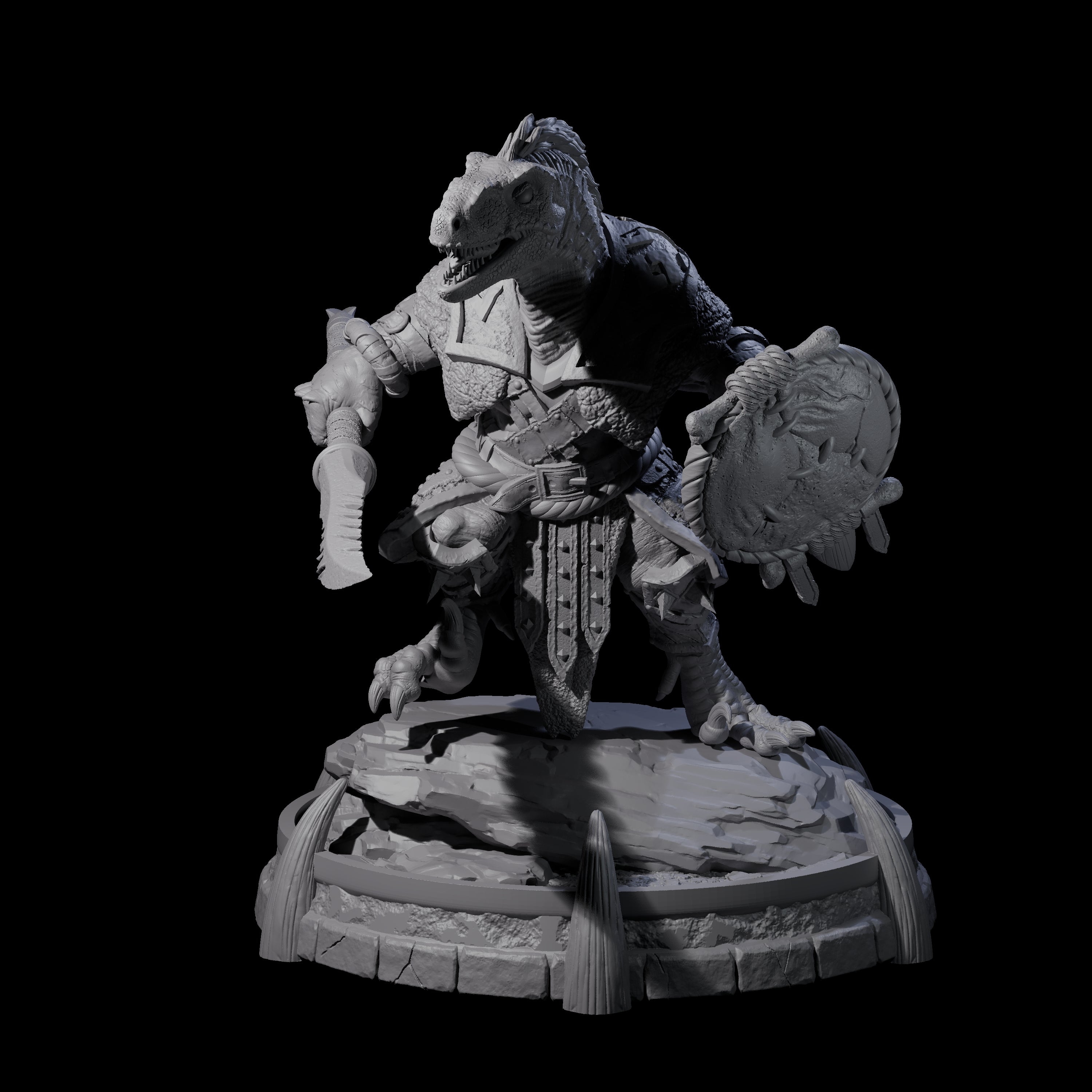 Protective Saurian Warrior H Miniature for Dungeons and Dragons, Pathfinder or other TTRPGs