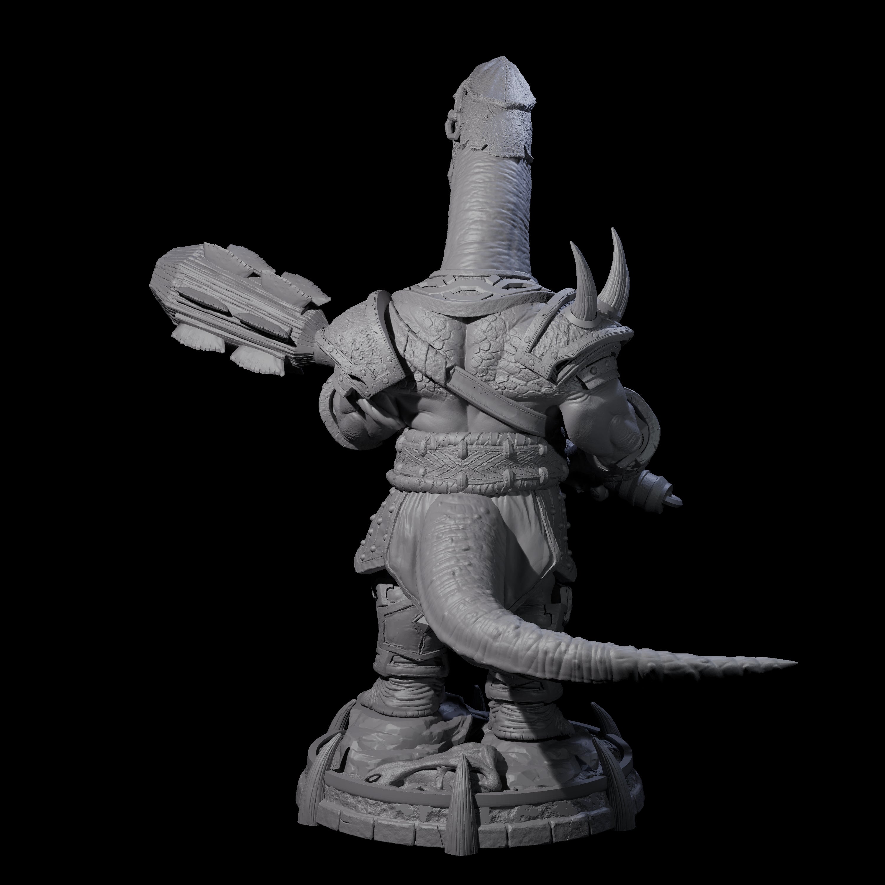 Protective Saurian Warrior I Miniature for Dungeons and Dragons, Pathfinder or other TTRPGs