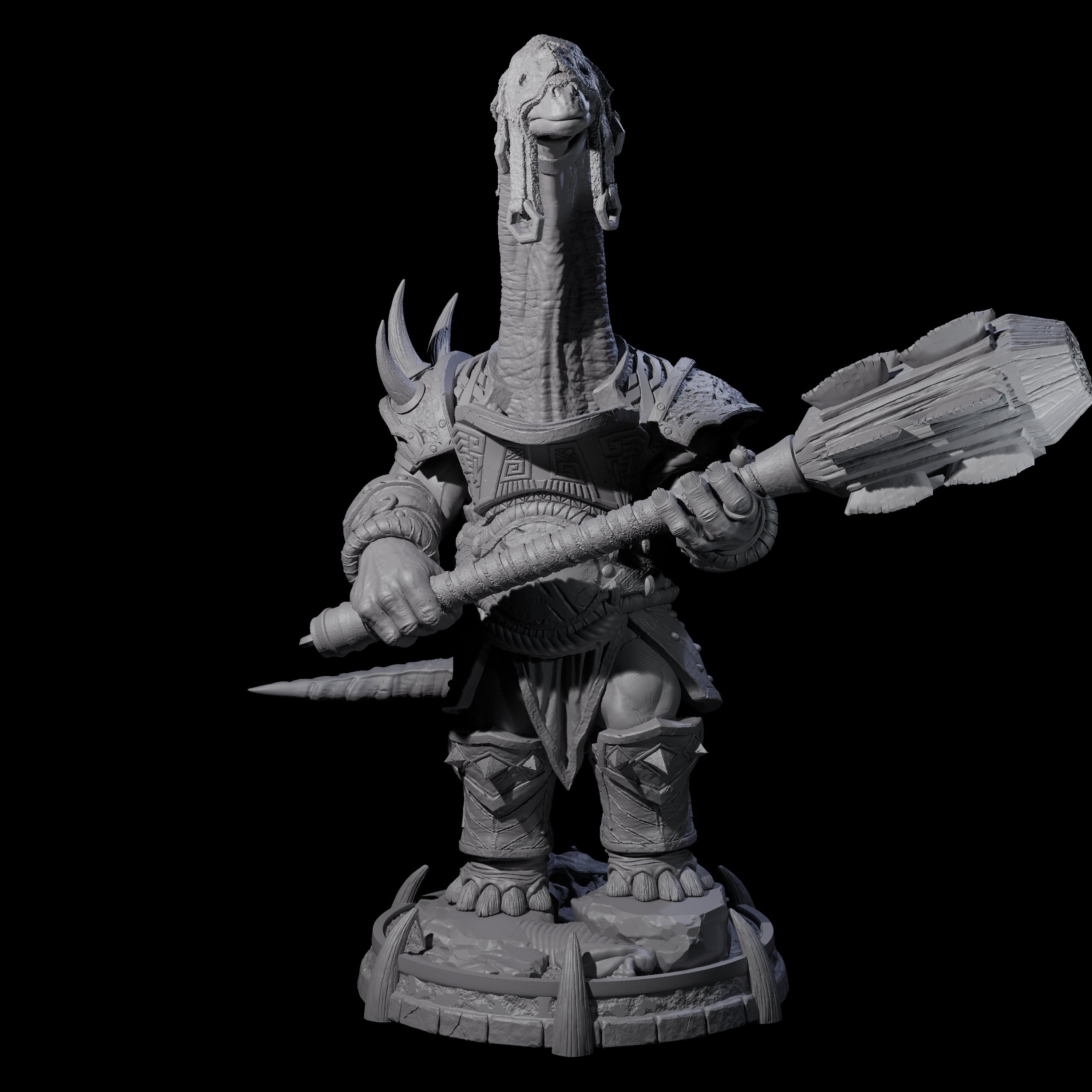 Protective Saurian Warrior I Miniature for Dungeons and Dragons, Pathfinder or other TTRPGs