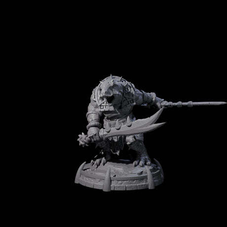 Protective Saurian Warrior J Miniature for Dungeons and Dragons, Pathfinder or other TTRPGs