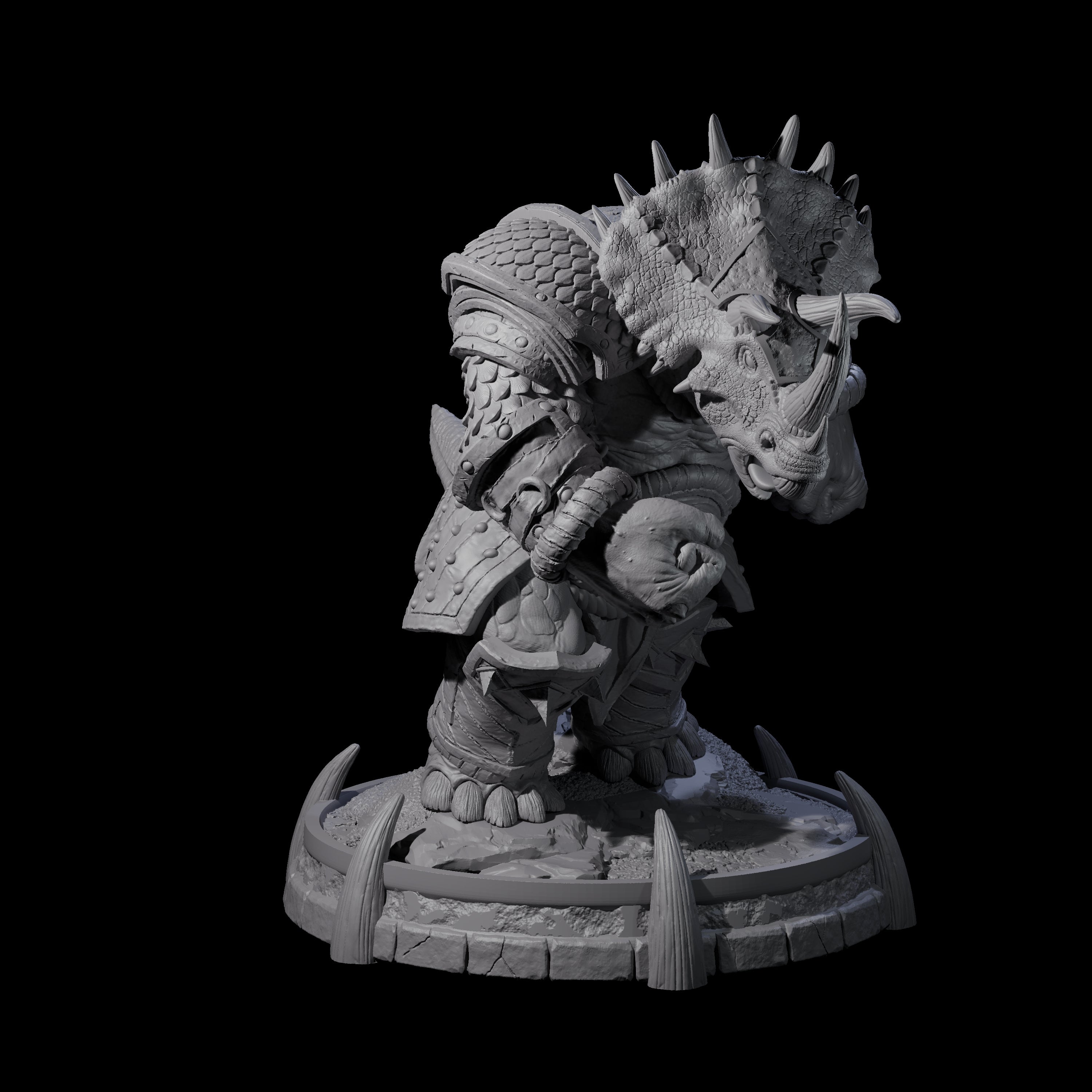 Protective Saurian Warrior K Miniature for Dungeons and Dragons, Pathfinder or other TTRPGs