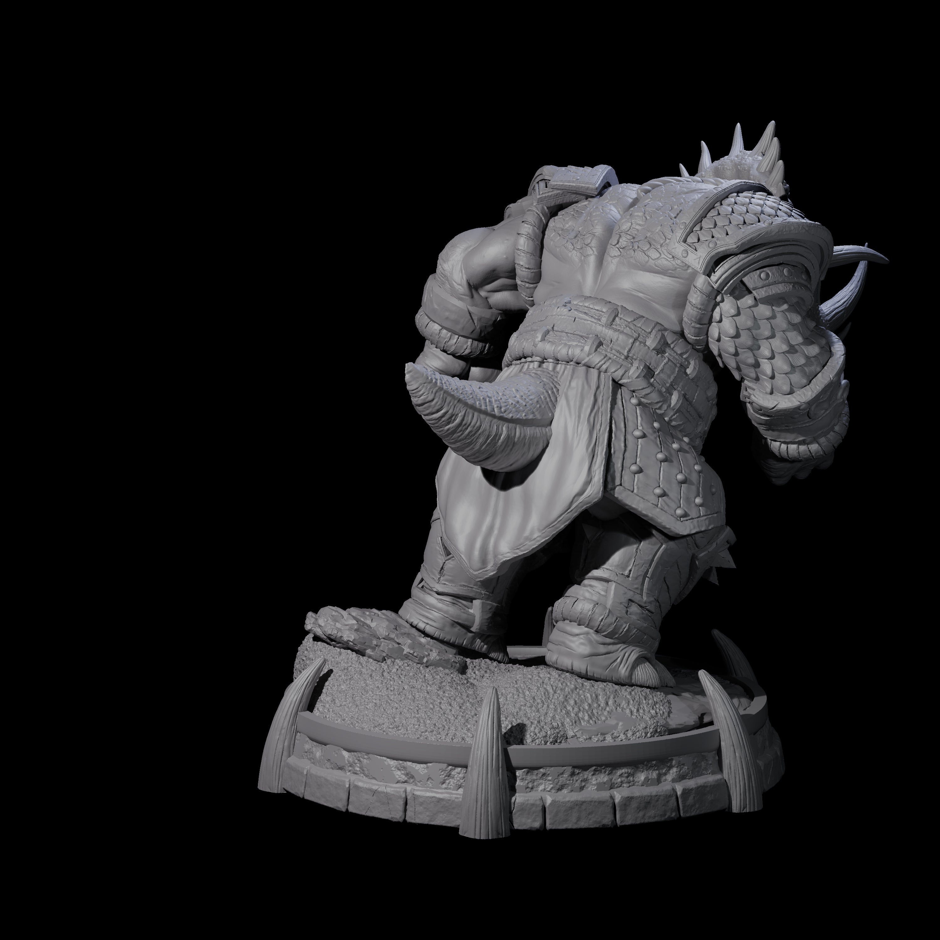 Protective Saurian Warrior K Miniature for Dungeons and Dragons, Pathfinder or other TTRPGs