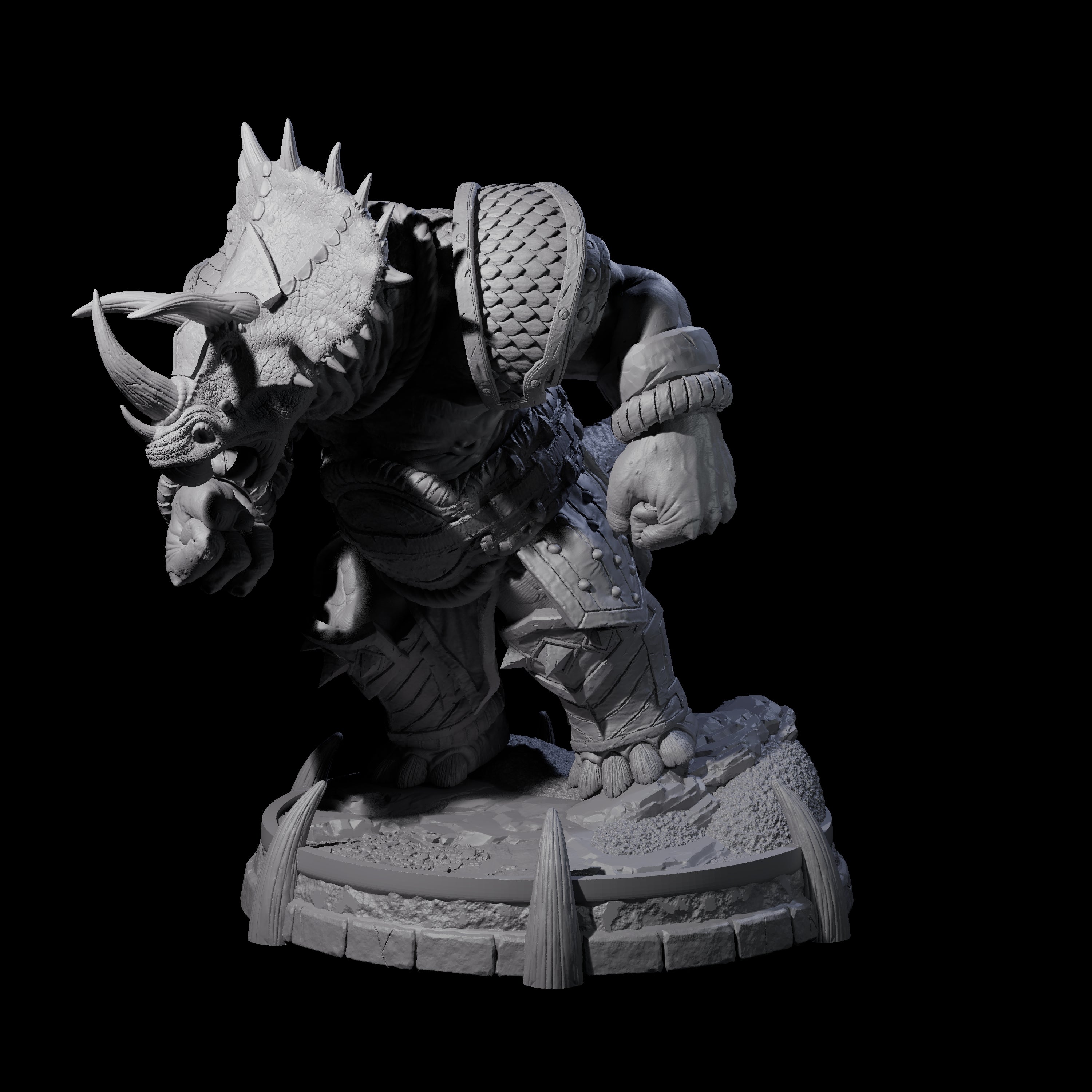 Protective Saurian Warrior K Miniature for Dungeons and Dragons, Pathfinder or other TTRPGs