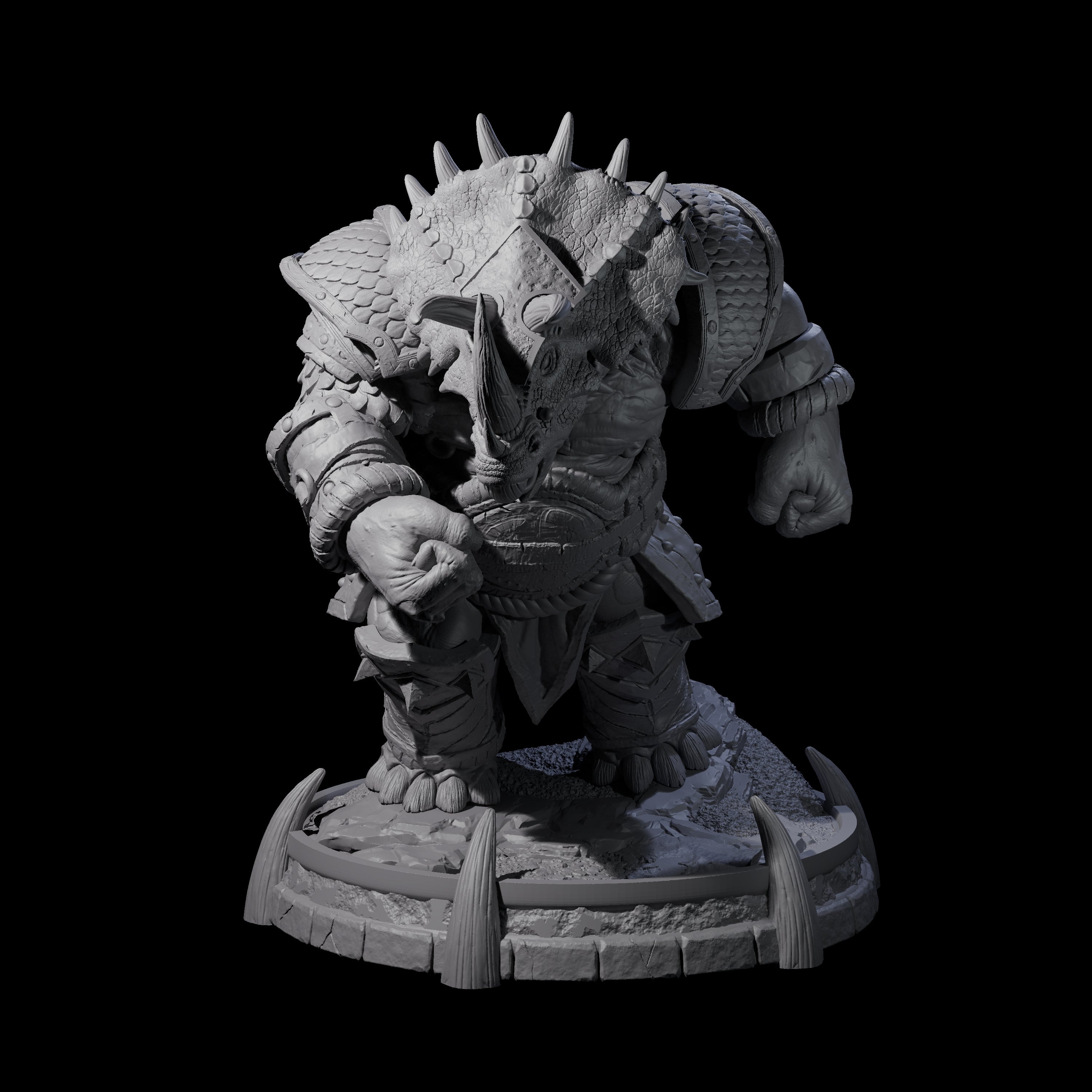 Protective Saurian Warrior K Miniature for Dungeons and Dragons, Pathfinder or other TTRPGs