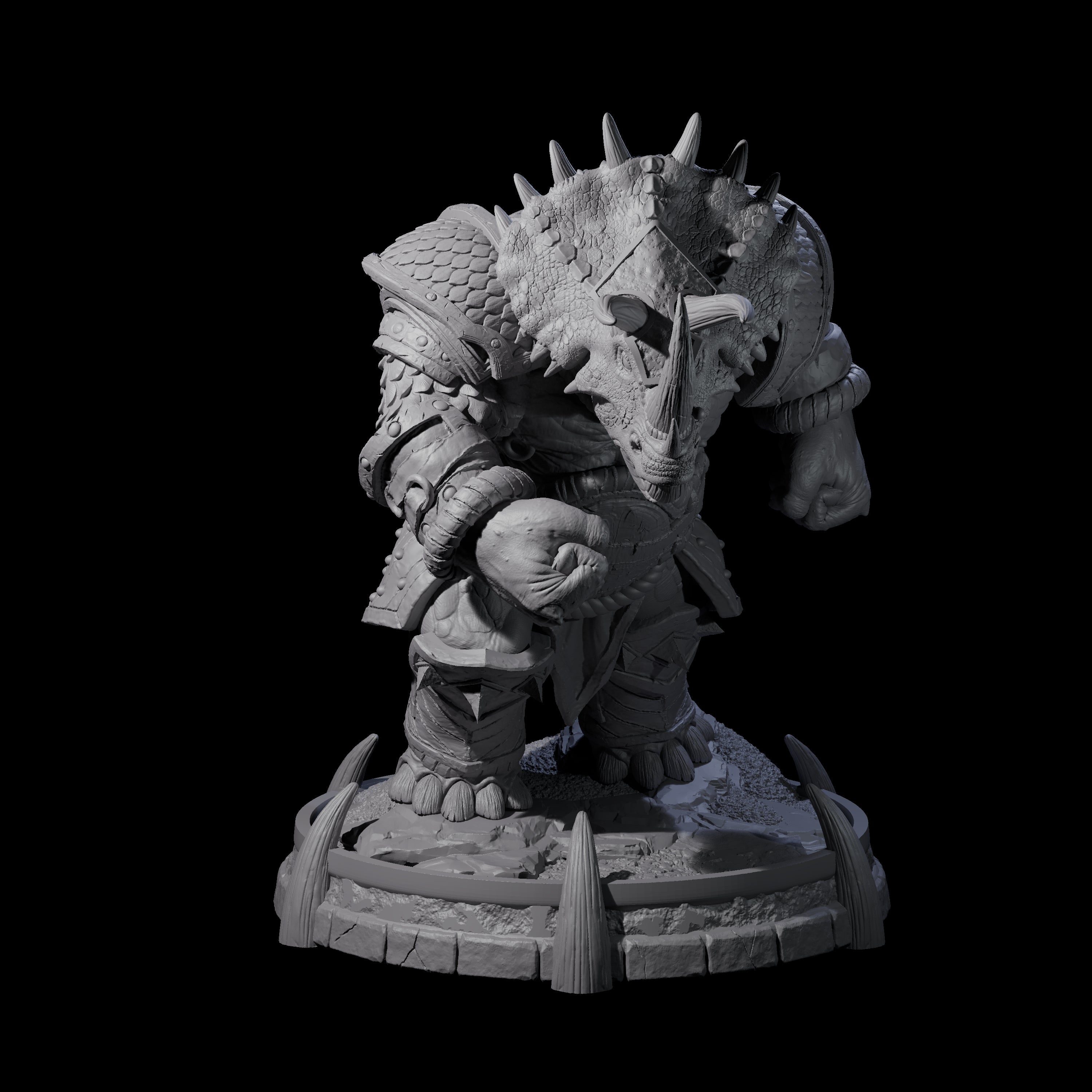 Protective Saurian Warrior K Miniature for Dungeons and Dragons, Pathfinder or other TTRPGs