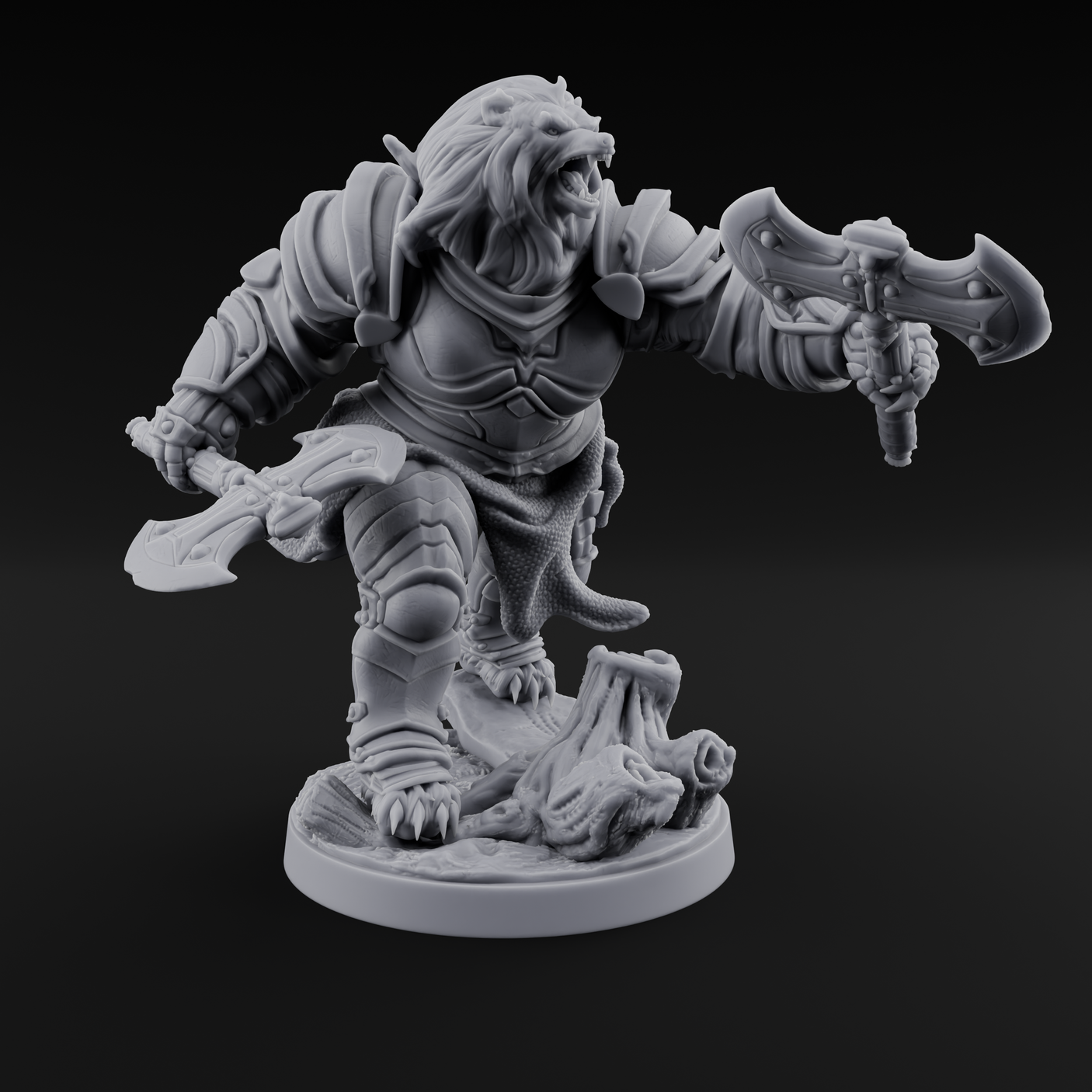 Protective Ursine Knight Miniature for Dungeons and Dragons, Pathfinder or other TTRPGs