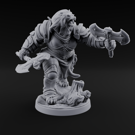 Protective Ursine Knight Miniature for Dungeons and Dragons, Pathfinder or other TTRPGs