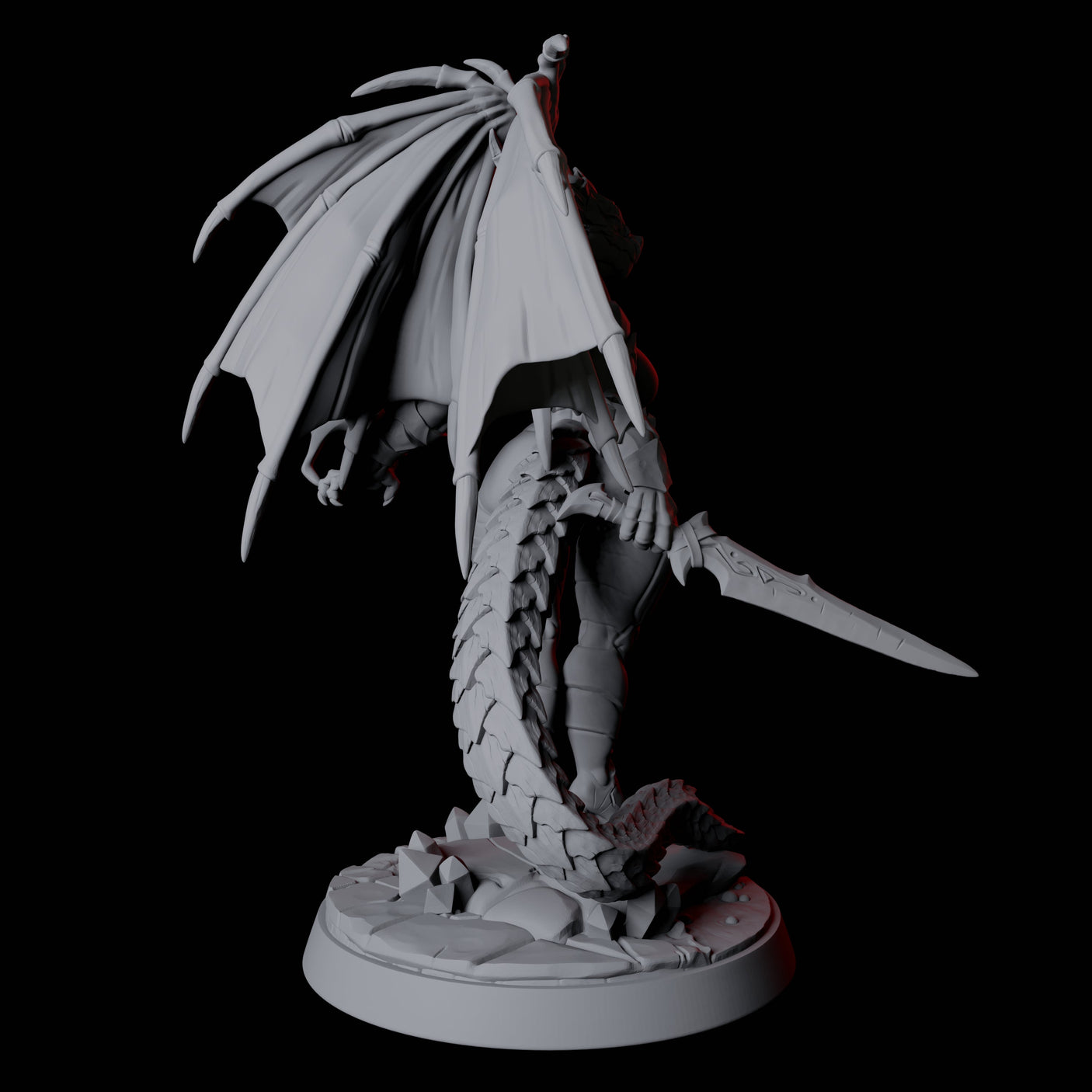 Proud Dragonborn Pin-up Miniature for Dungeons and Dragons, Pathfinder or other TTRPGs