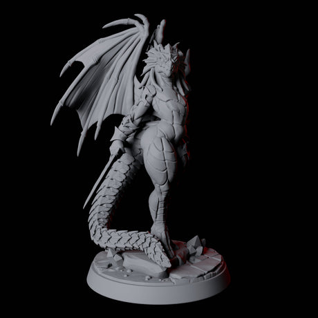 Proud Dragonborn Pin-up Miniature for Dungeons and Dragons, Pathfinder or other TTRPGs