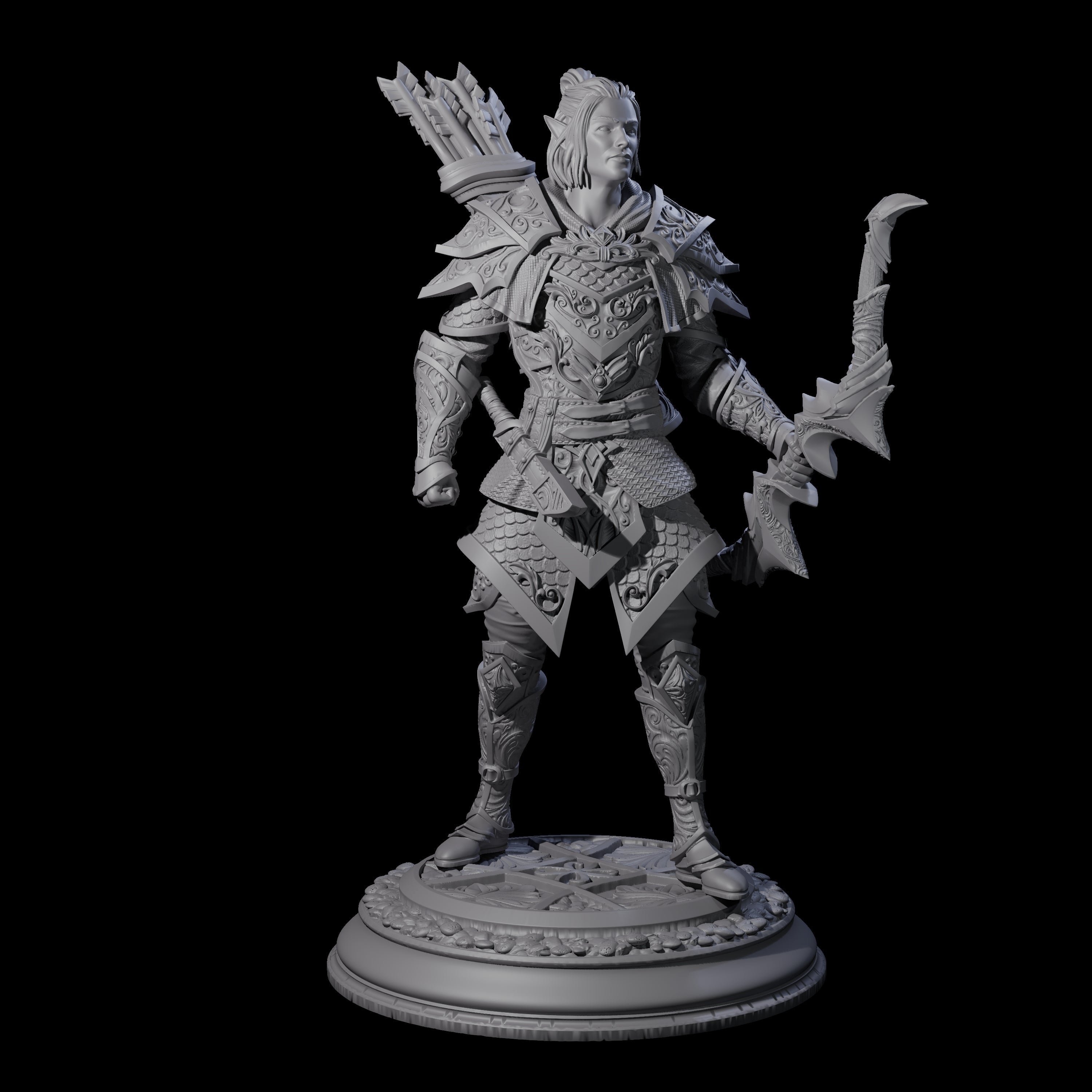 Proud Elf Hunter Miniature for Dungeons and Dragons, Pathfinder or other TTRPGs