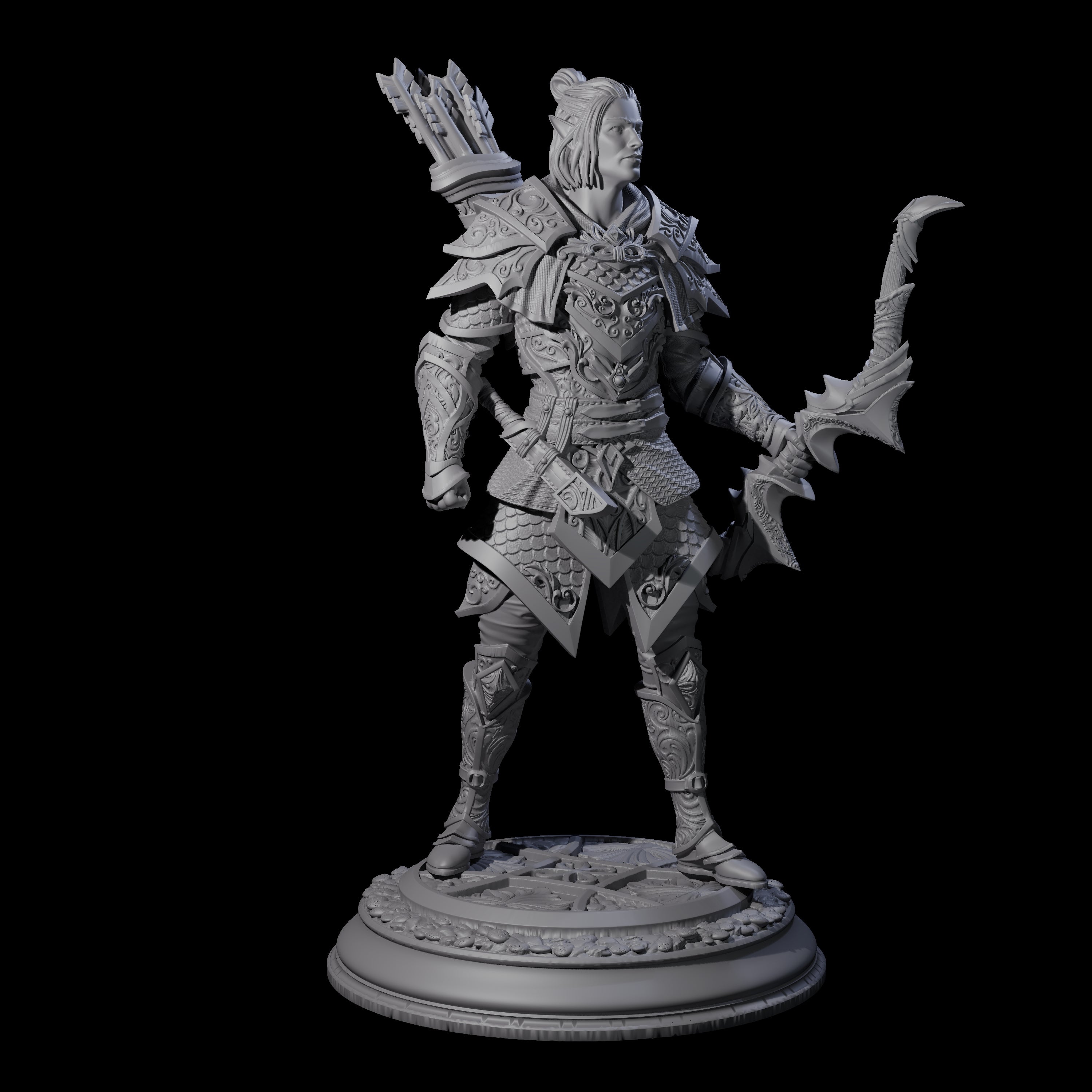 Proud Elf Hunter Miniature for Dungeons and Dragons, Pathfinder or other TTRPGs