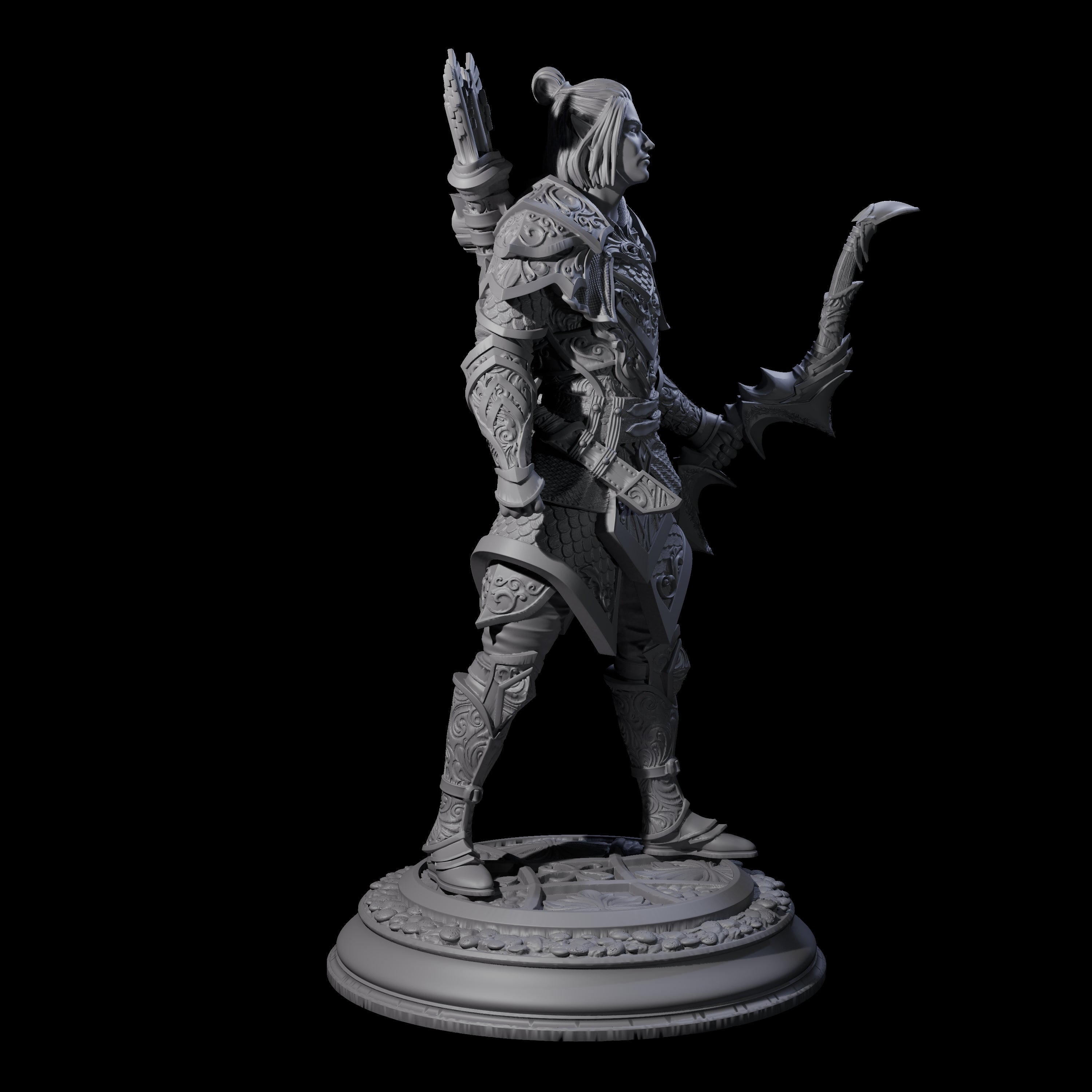 Proud Elf Hunter Miniature for Dungeons and Dragons, Pathfinder or other TTRPGs